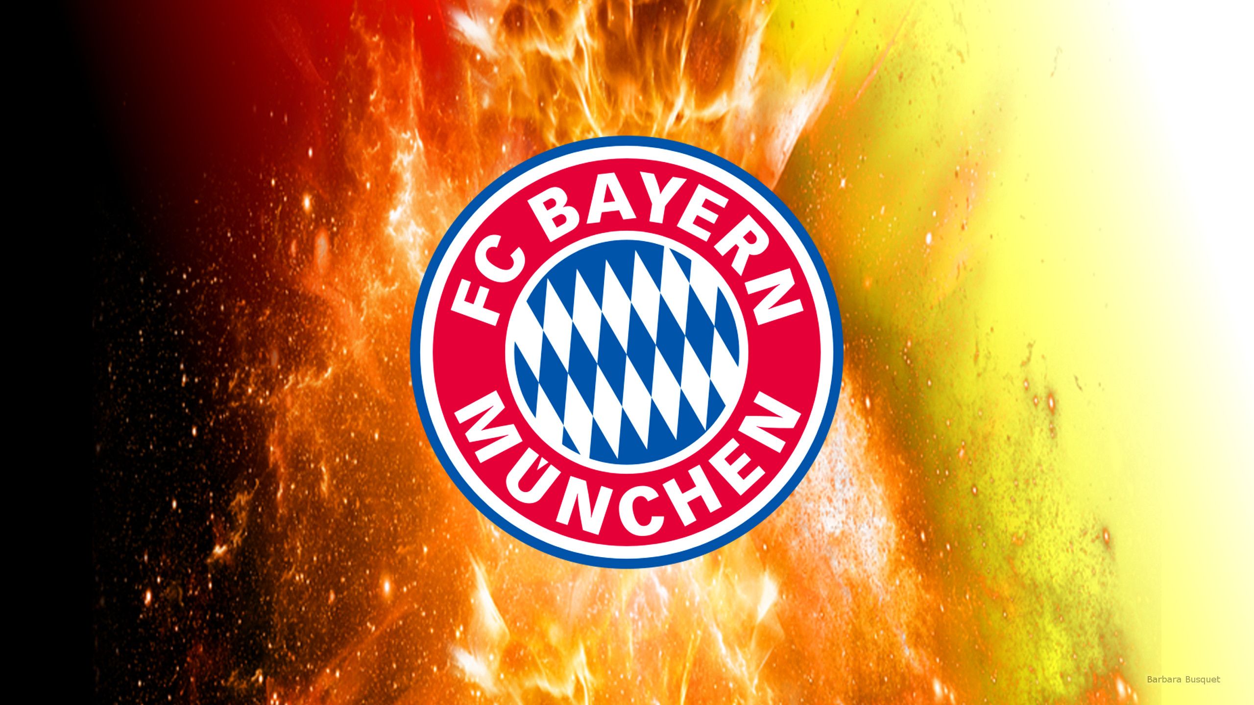 Logo FC Bayern Monaco con fuoco, 2560x1440 2K QHD, PC