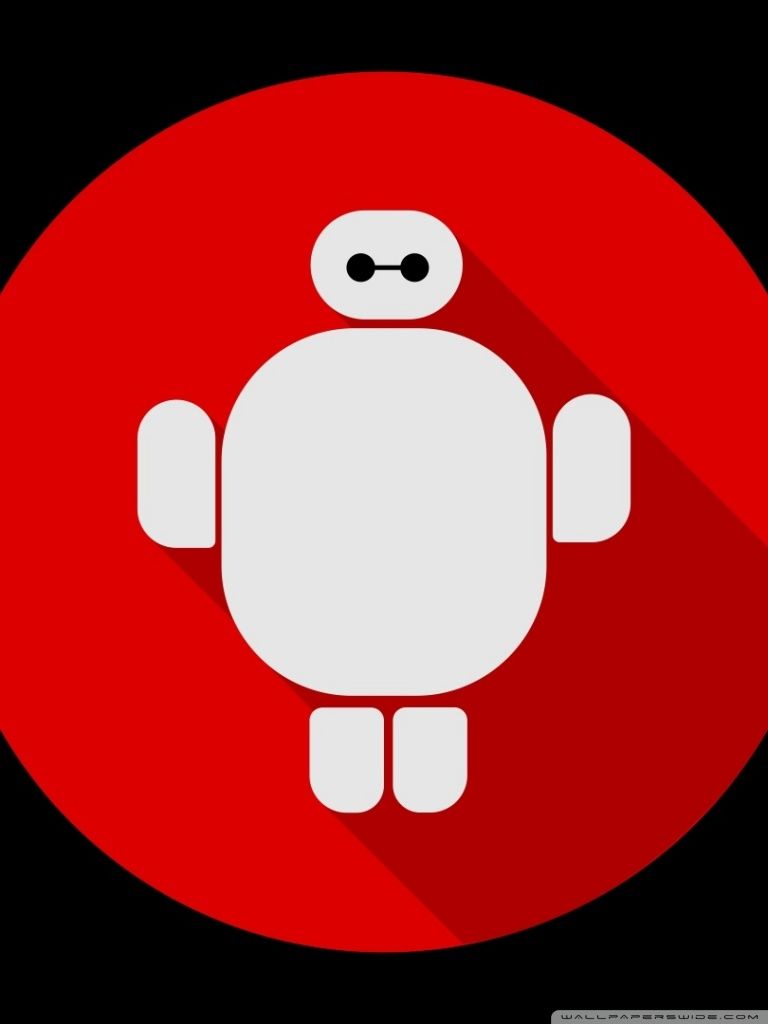 Baymax minimalista cerchio rosso, 768x1024 Verticale, iPhone Pro Max