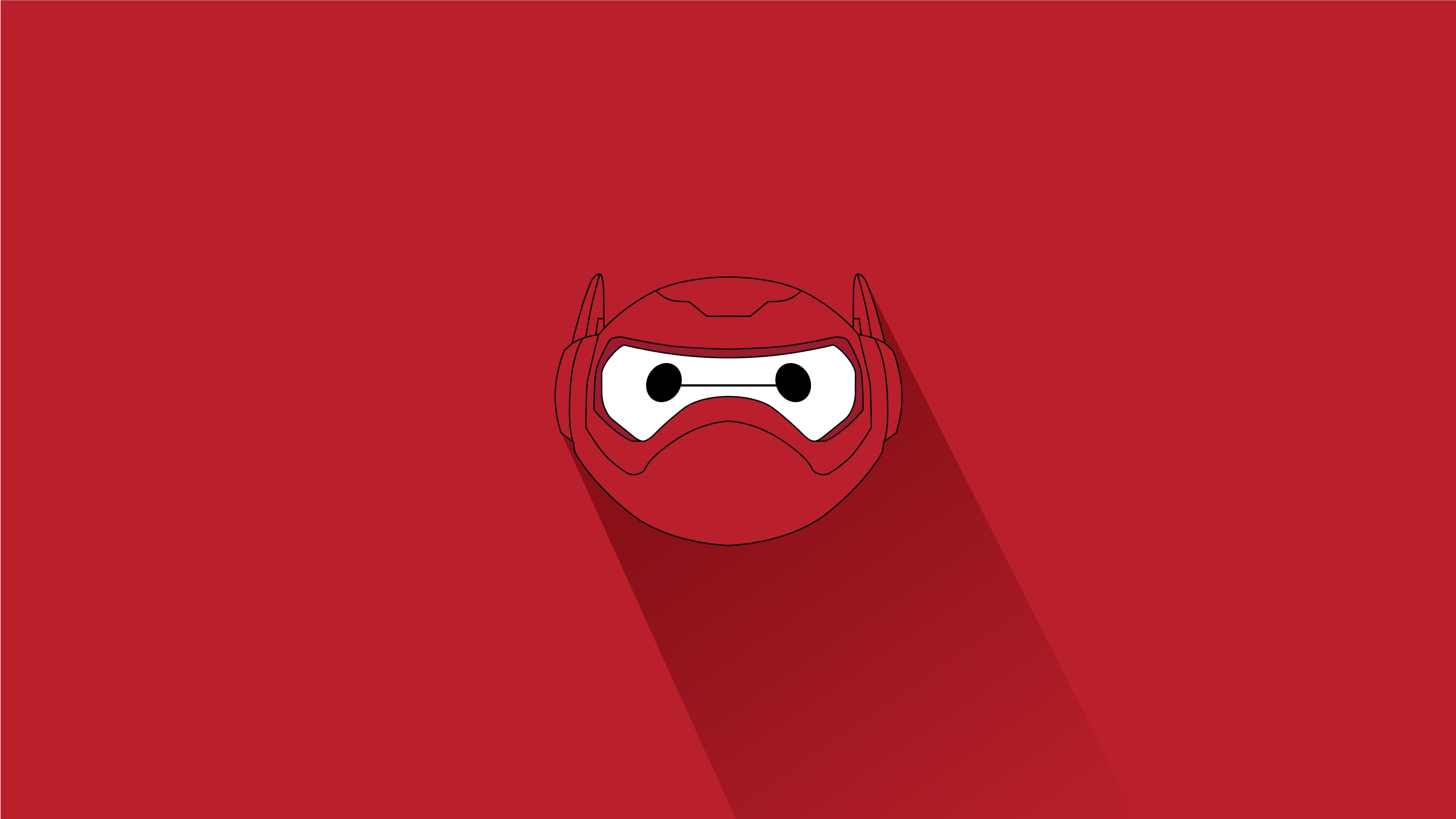 Baymax rosso minimalista, 5120x2880 UHD, PC 4K