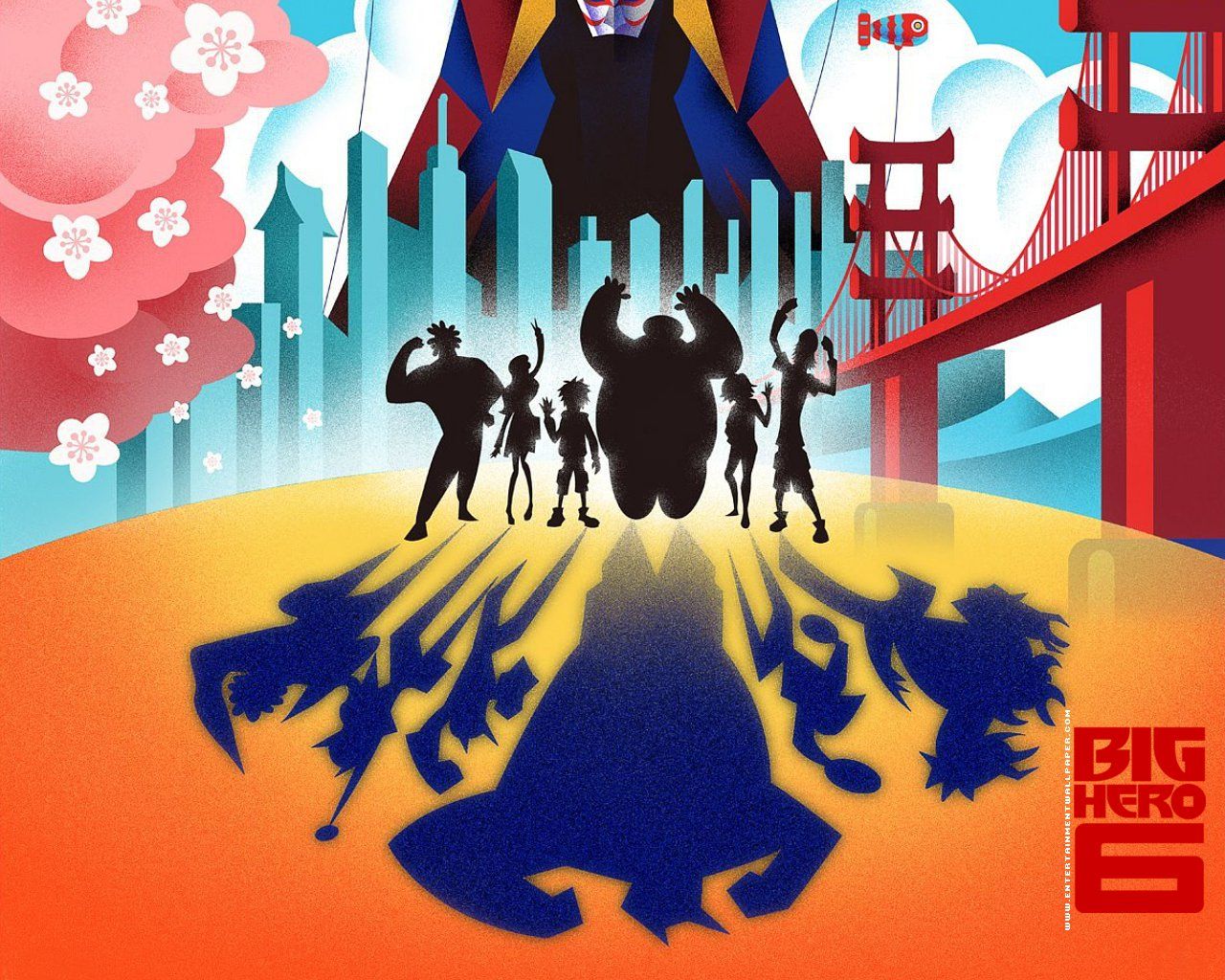 Big Hero 6 personaggi silhouette, 1280x1024 HD, Desktop