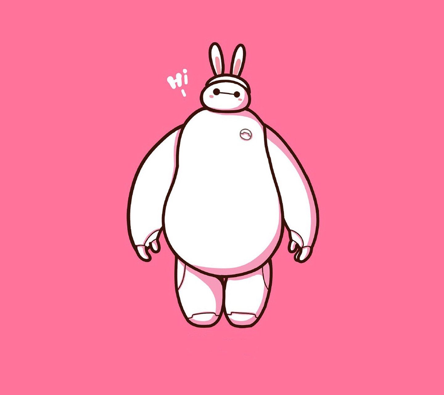 Baymax orecchie coniglio rosa, 1440x1280 720p, PC