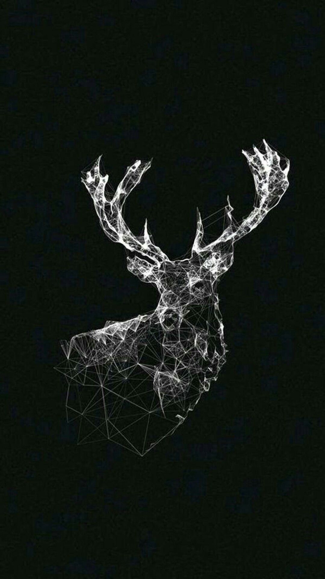 Cervo patronus geometrico nero, 1080x1920 Verticale, Telefono