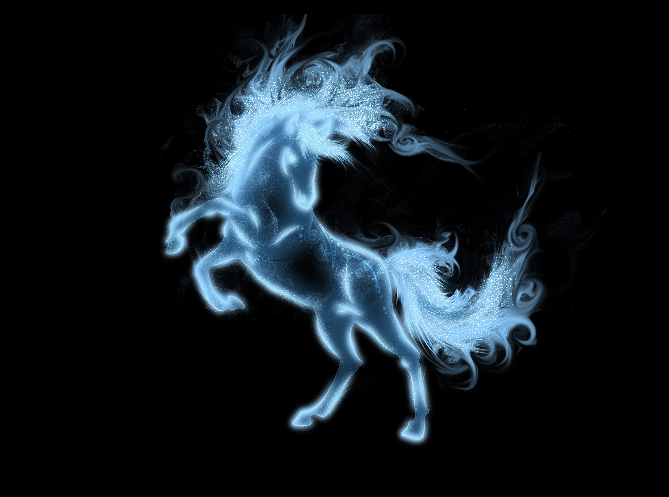 Patronus cavallo etereo blu, 2750x2041 2K, Monitor Gaming