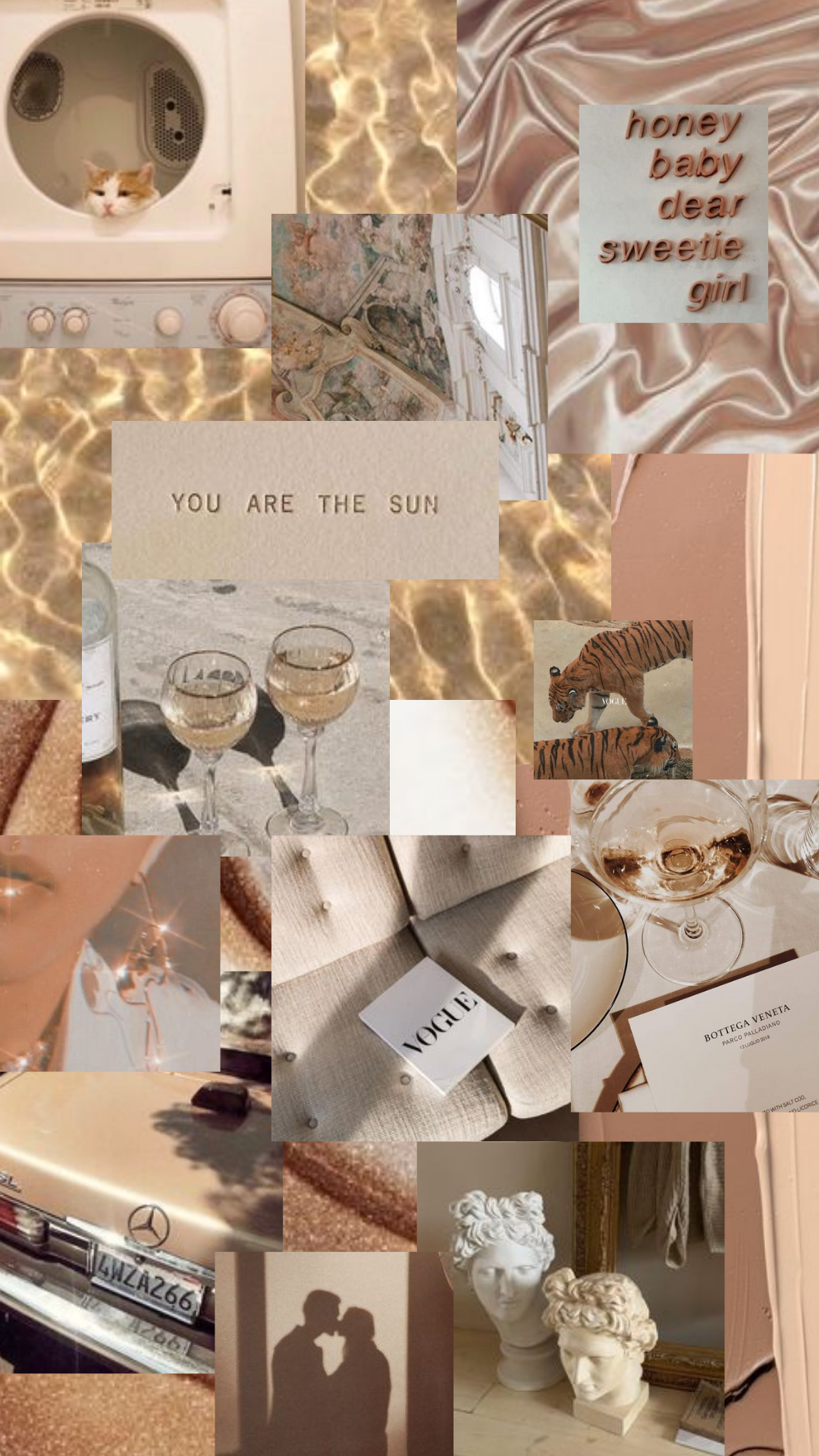 Collage estetico beige minimal, 1080x1920 Full HD Verticale, Smartphone