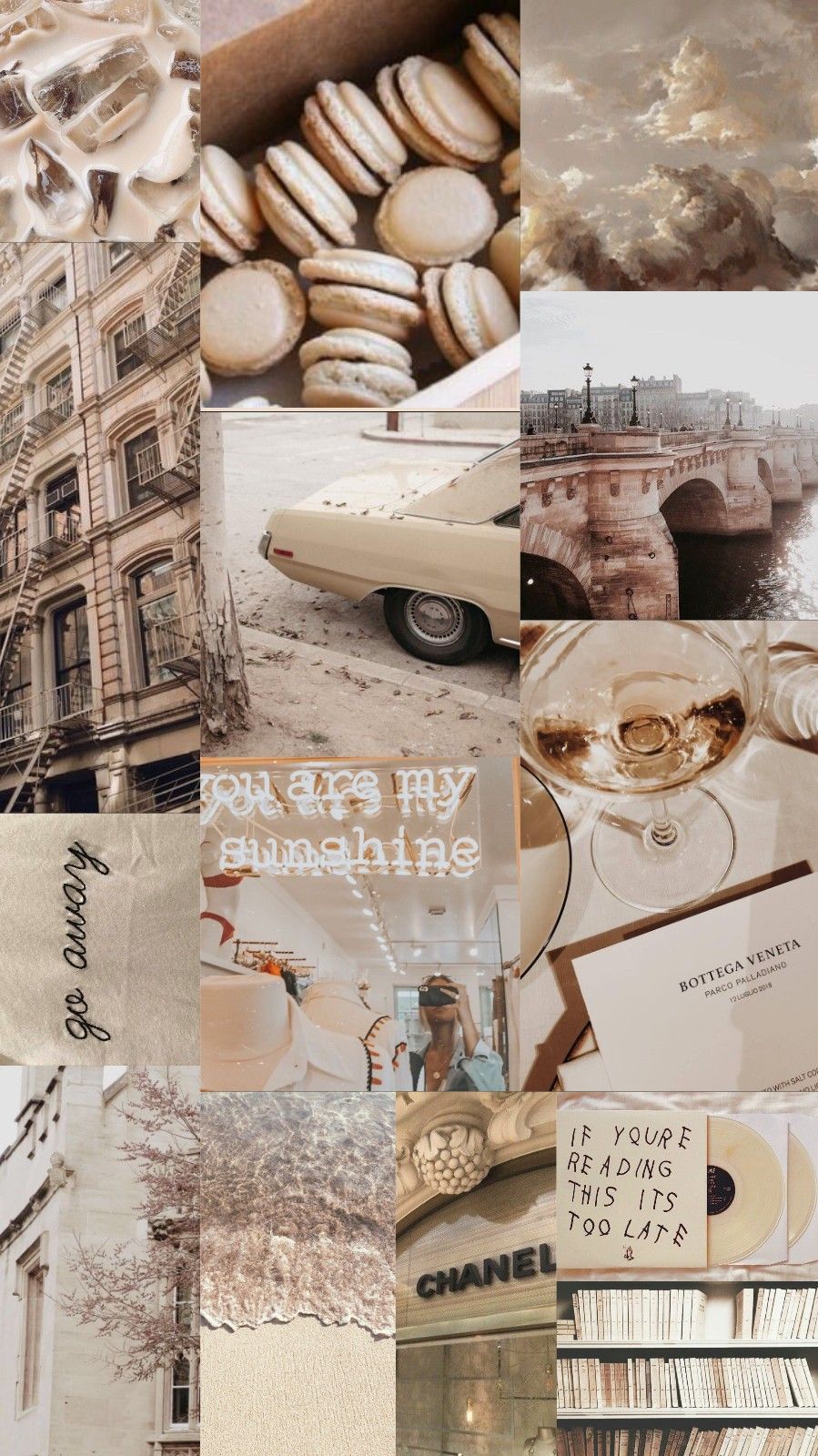 Collage estetico beige vintage, 899x1600 Full HD Verticale, Smartphone