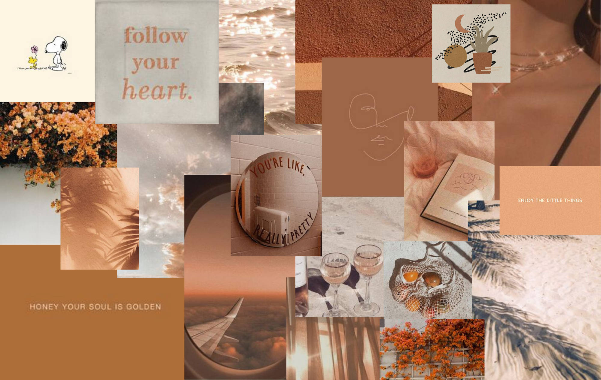 Collage estetico beige e marrone, 2000x1266 Hi-Res, Desktop