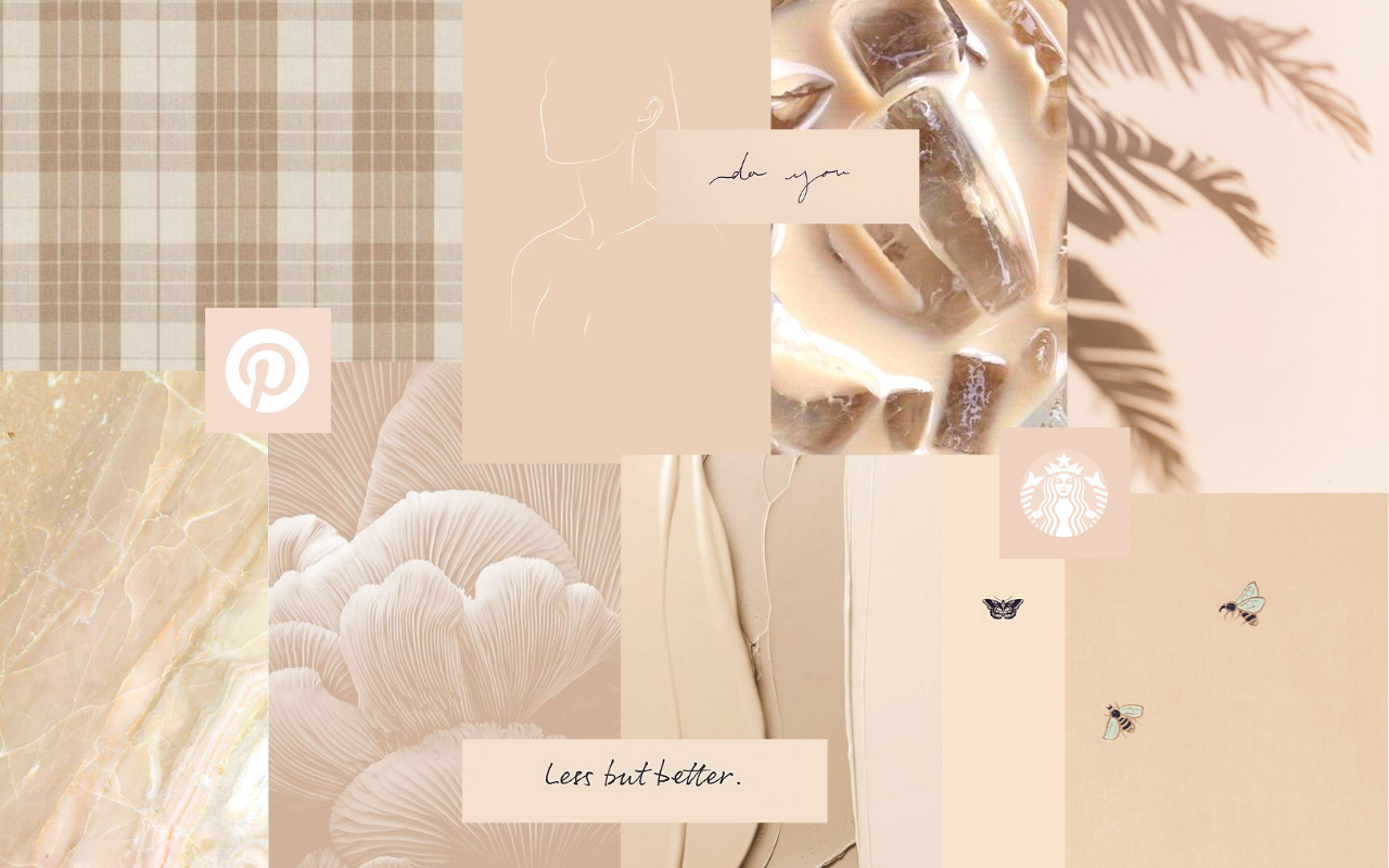 Collage estetico beige minimal, 1280x800 HD, Desktop
