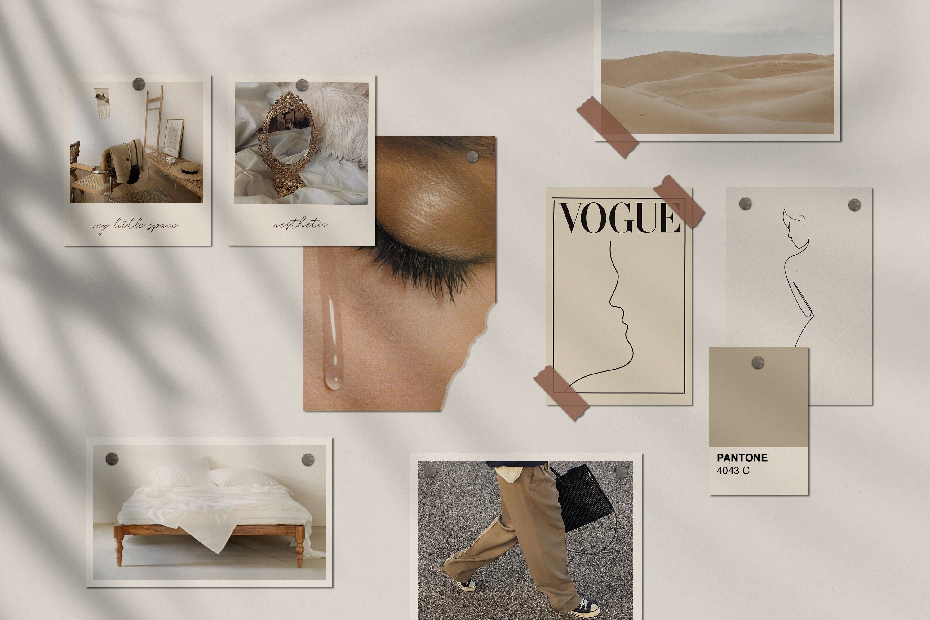Collage estetico beige moodboard, 3000x2000 WQXGA, Monitor Gaming