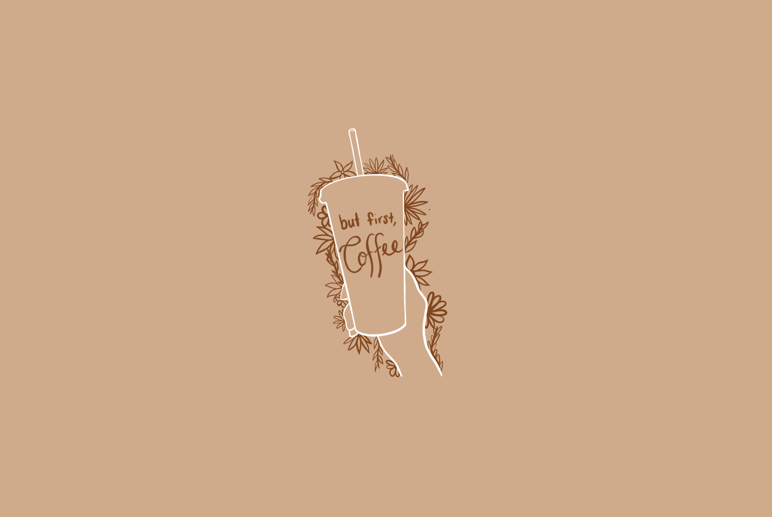 Bicchiere caffè disegno beige, 2500x1674 alta risoluzione, PC