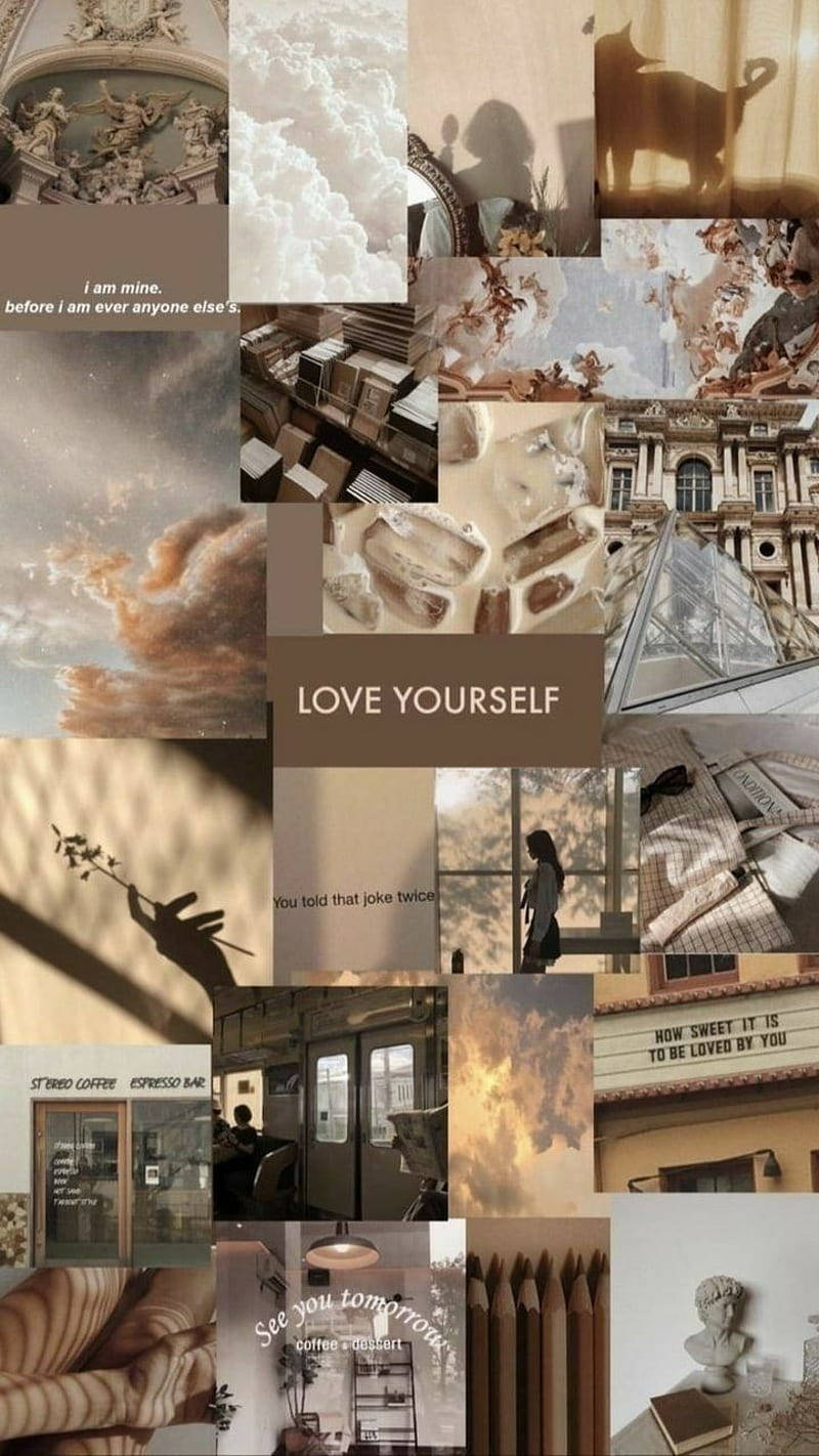 Collage estetico beige vintage, 800x1422 Verticale, Mobile