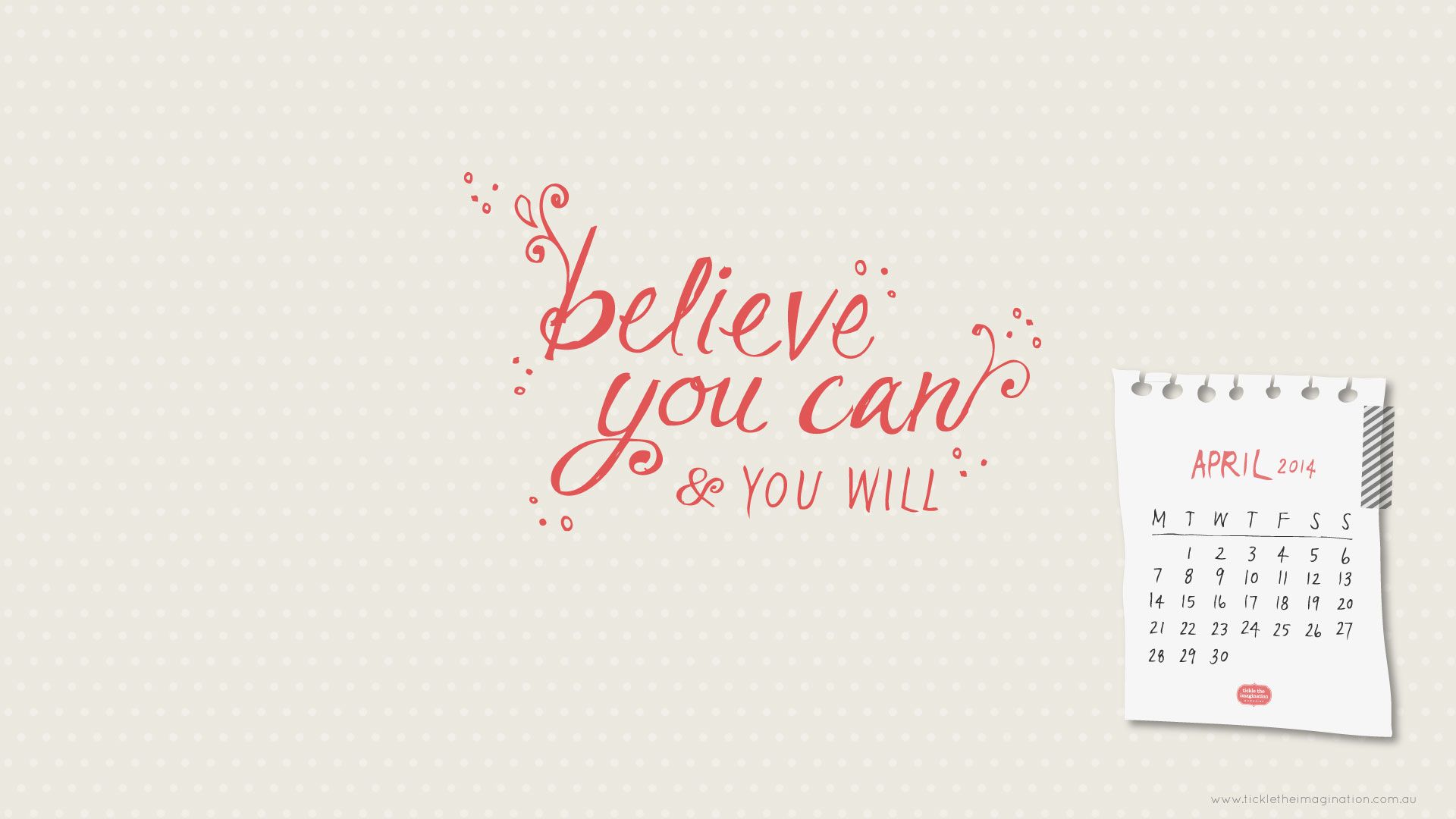 Scritta Believe You Can con calendario, 1920x1080 1080p, Monitor Gaming