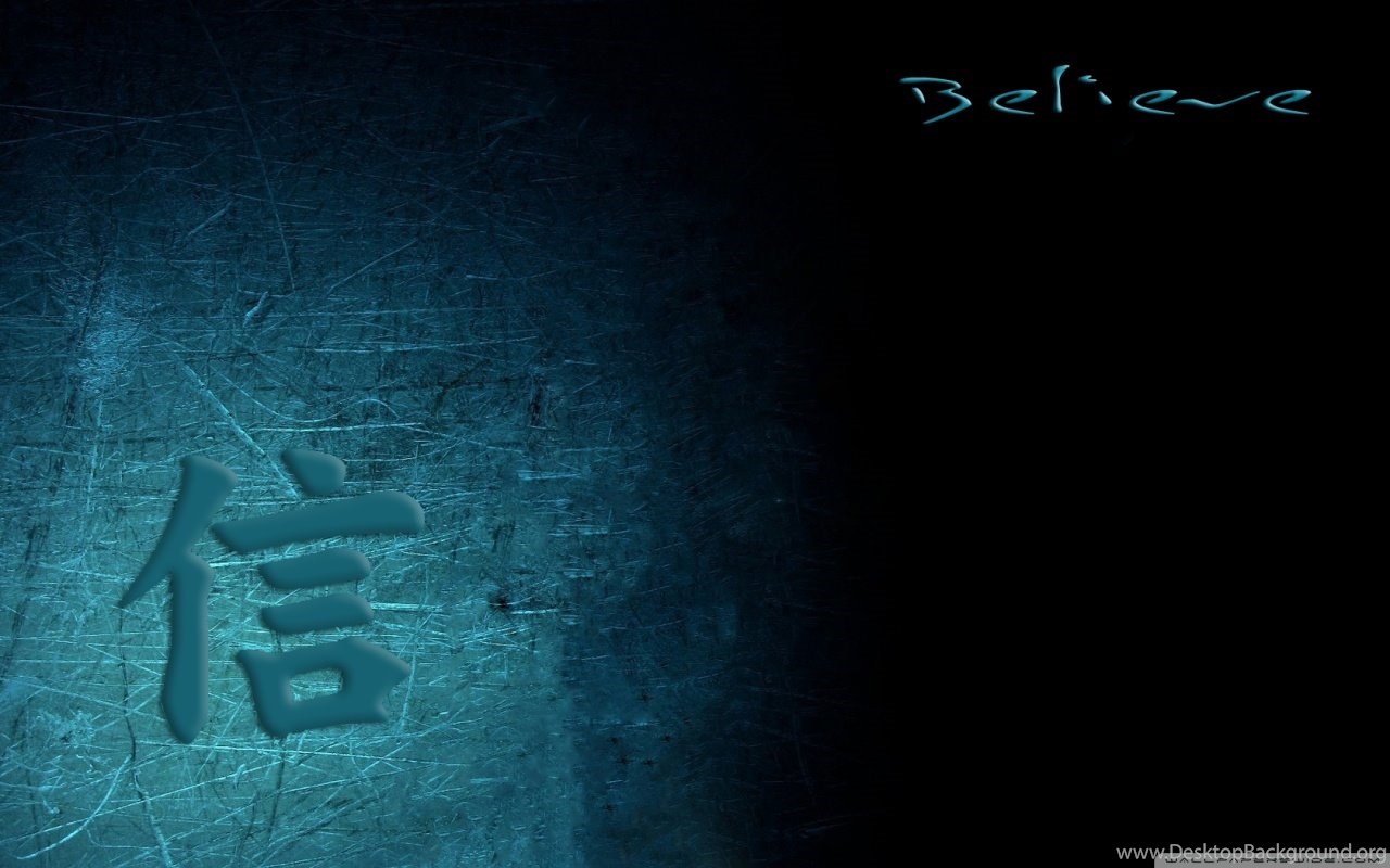 Simbolo kanji Believe blu scuro, 1280x800 HD, Desktop