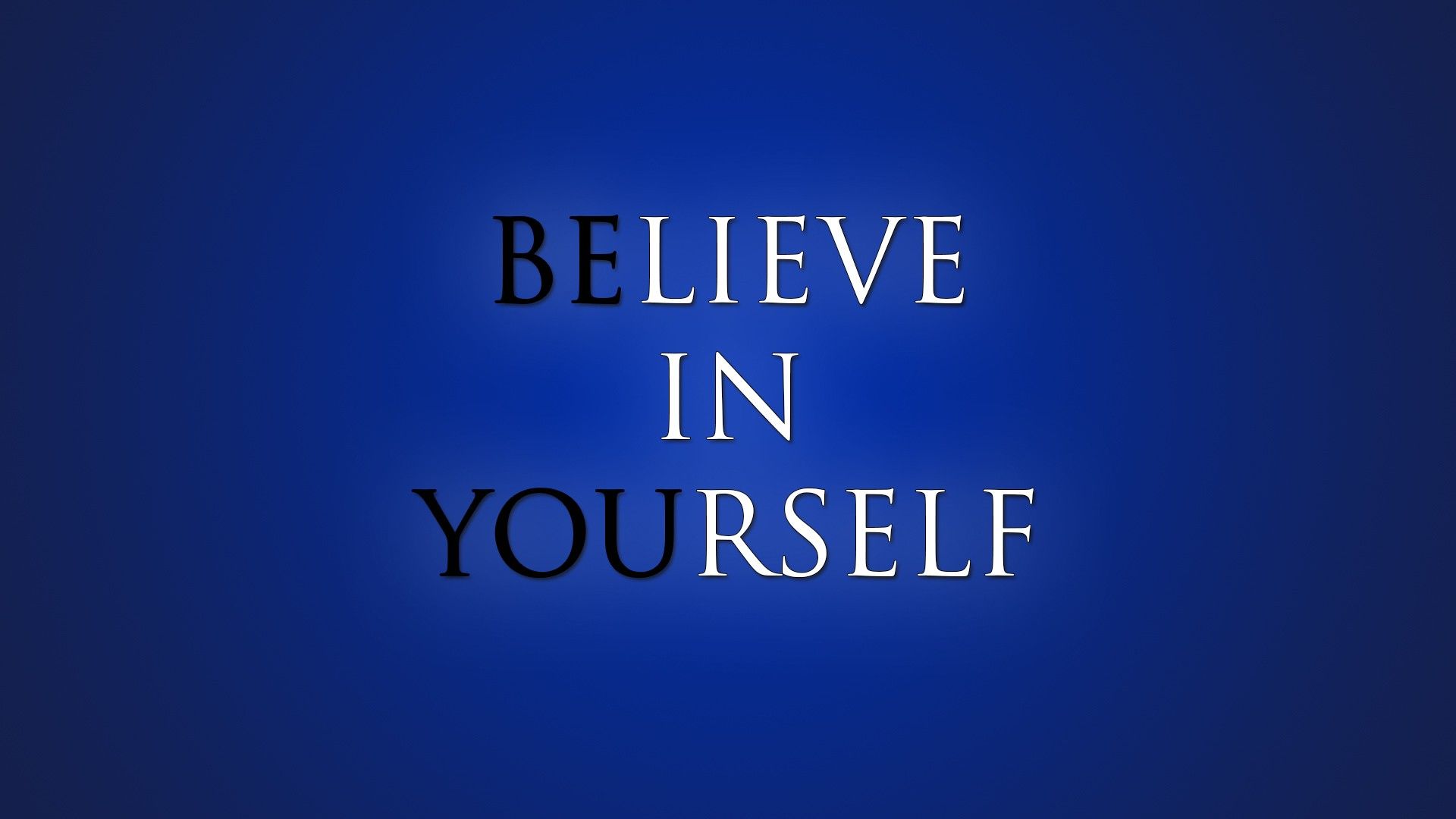 Scritta Believe In Yourself blu, 1920x1080 Full HD 1080p, Desktop