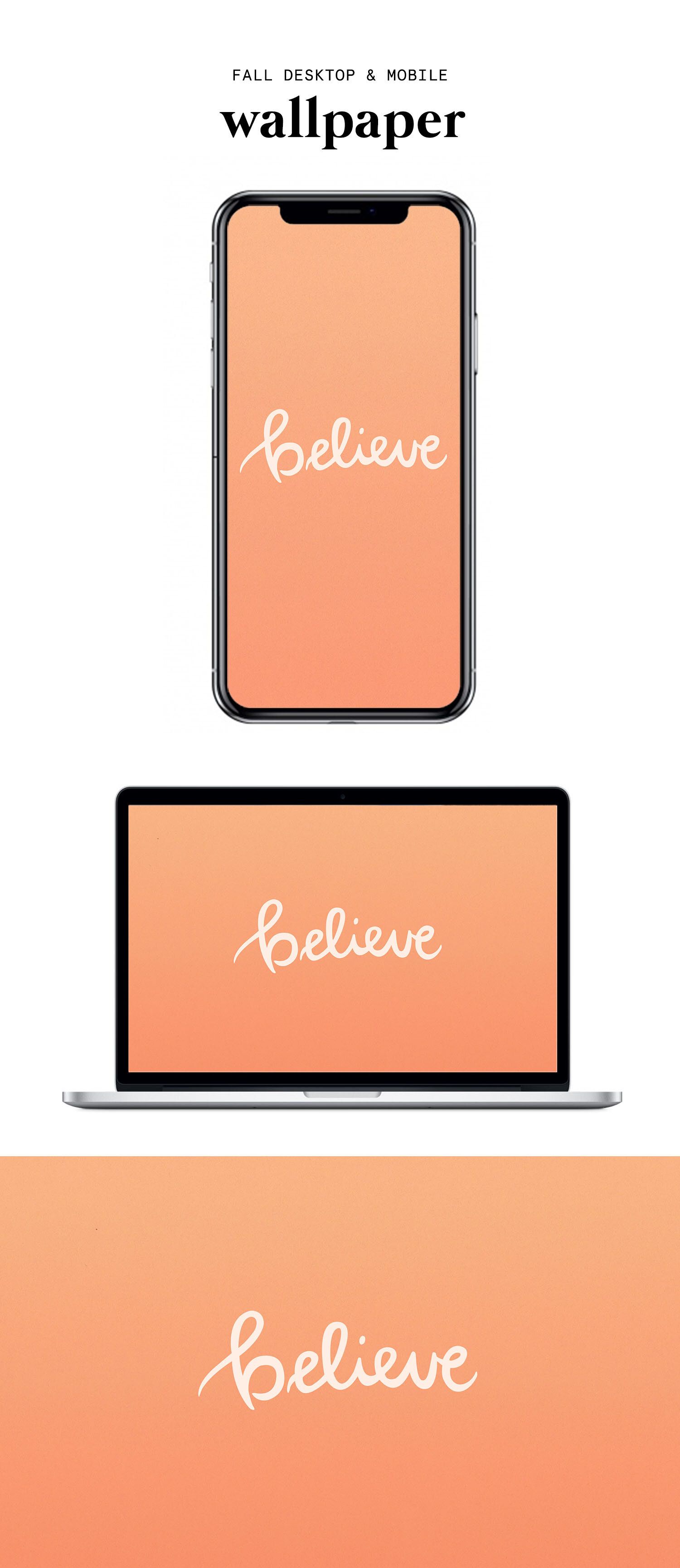 Scritta Believe corsivo arancione, 1500x3457 Verticale, OnePlus