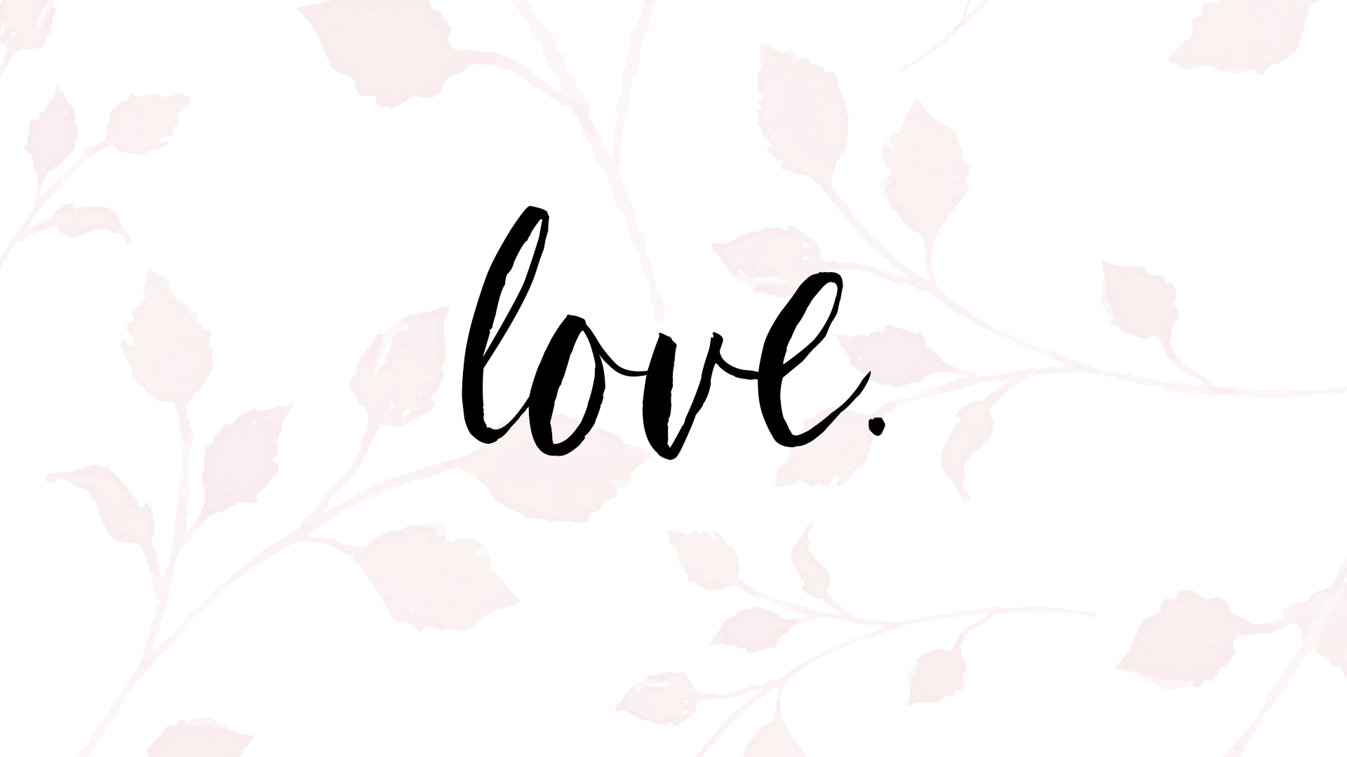 Scritta love foglie rosa, 1920x1080 Full HD, PC