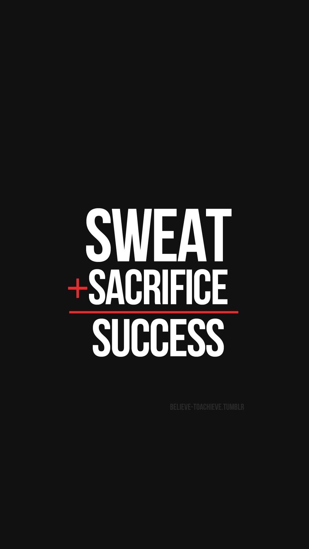 Scritta motivazionale Sweat Sacrifice Success, 1080x1920 Full HD Verticale, Samsung Galaxy