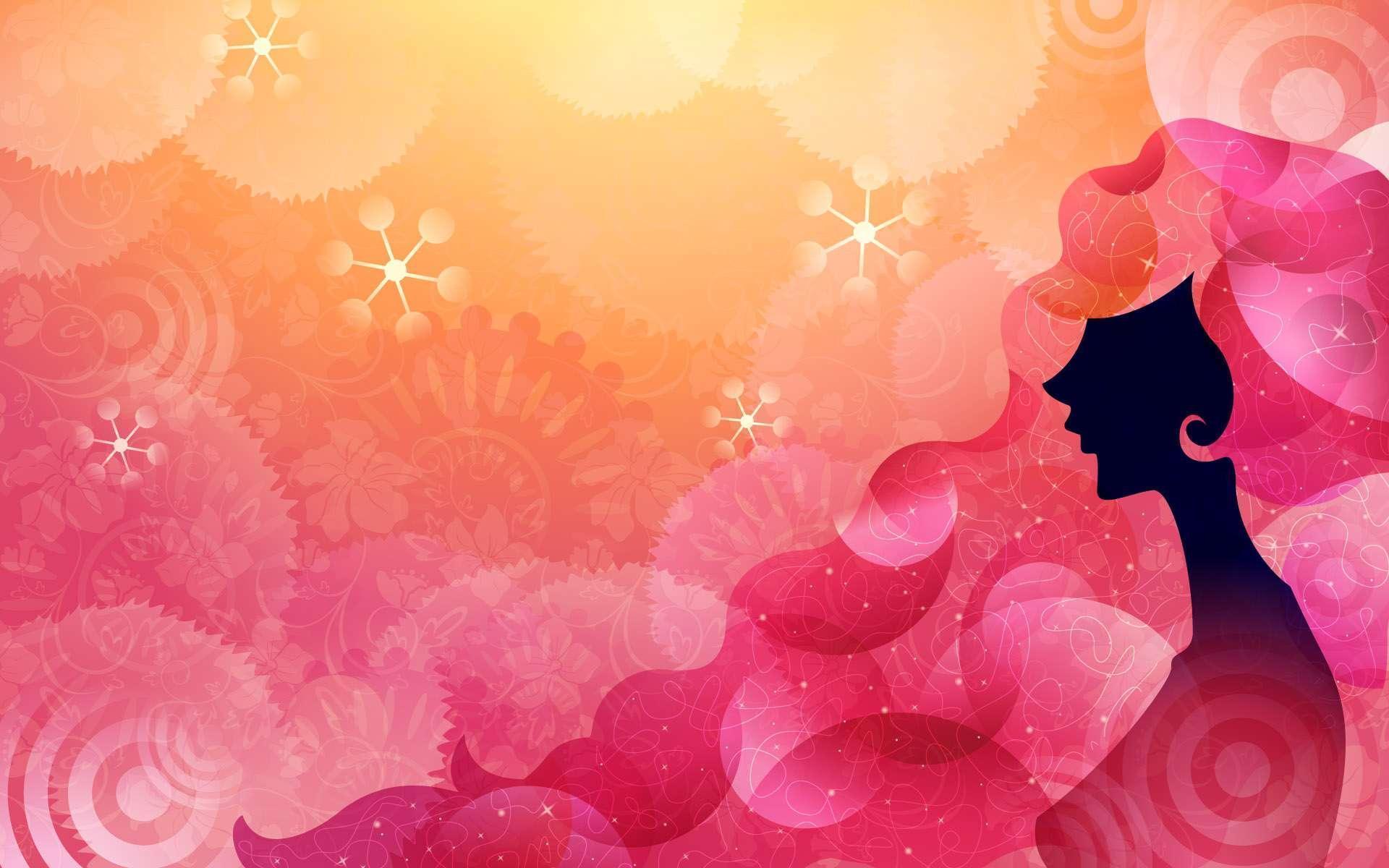 Silhouette donna capelli rosa, 1920x1200 WUXGA, PC