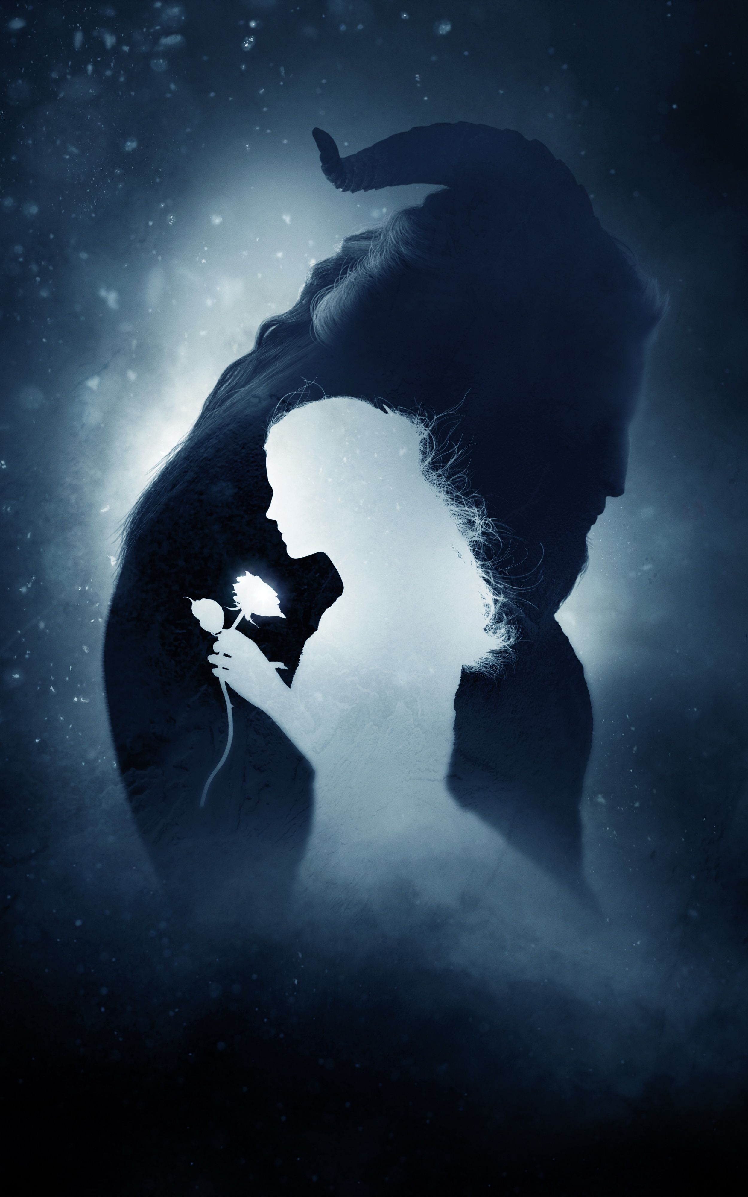 La Bella e la Bestia silhouette, 2500x4000 Verticale, Telefono