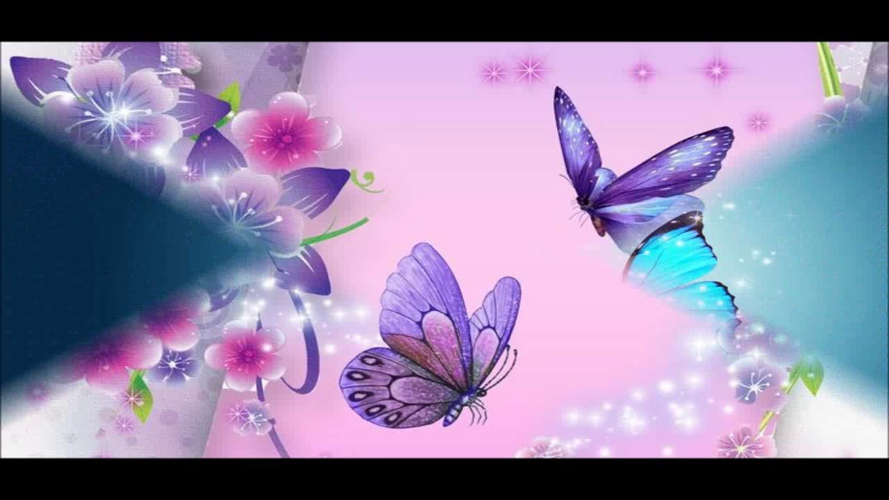 Farfalle viola e fiori, 1280x720 HD, Desktop