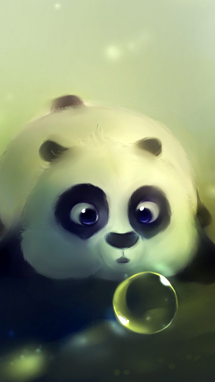 panda cucciolo con bolla, 750x1334 Verticale, Telefono