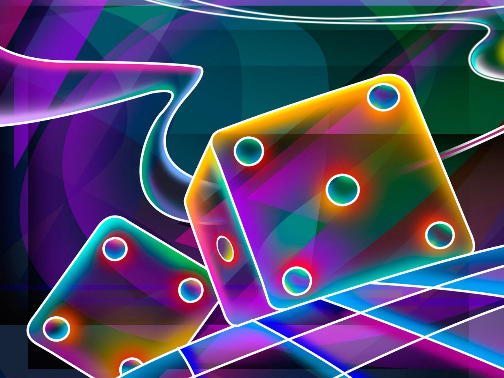 Dadi neon astratti colorati, sfondi Belli, 1748x1311 HD Ready, PC