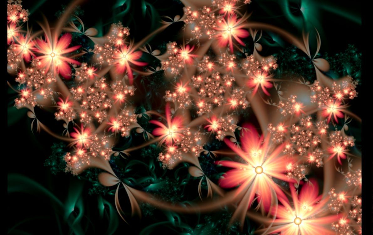 Fiori frattali luminosi scuri, sfondi Belli, 1190x752 HD, Desktop