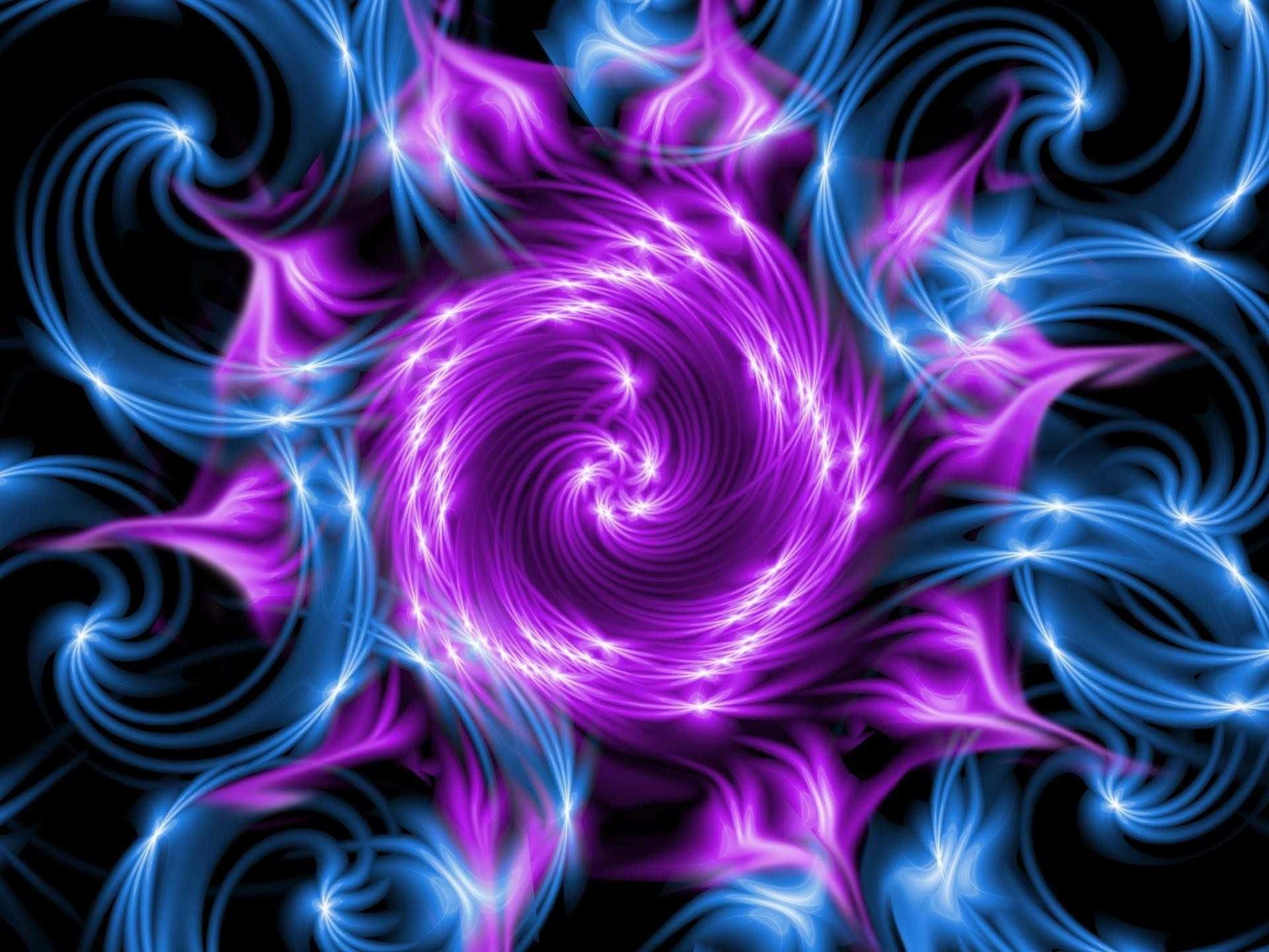 Spirale frattale viola blu, sfondi Belli, 1920x1440 Full HD+, Desktop