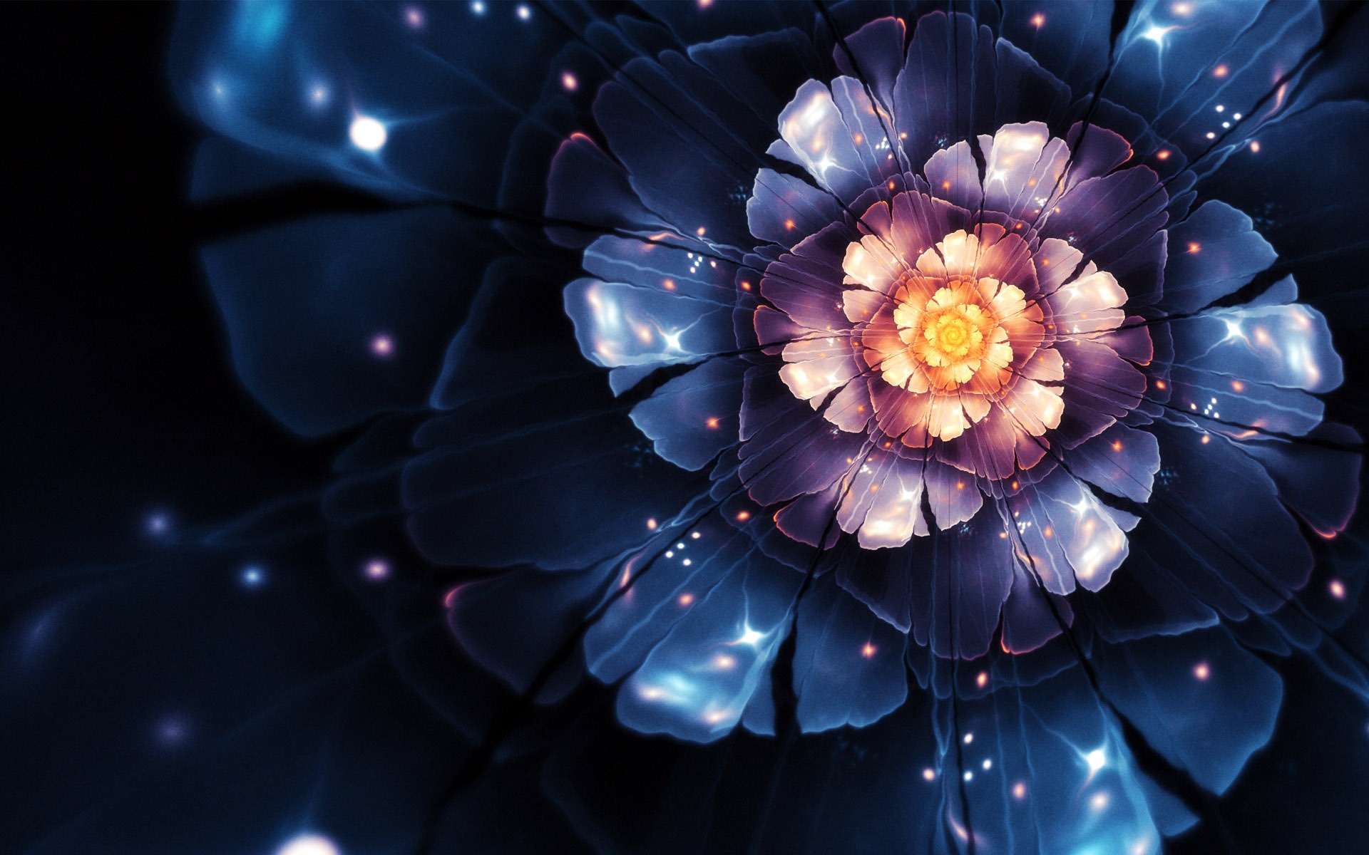 Fiore fractal blu luminoso, sfondi Belli, 1920x1200 Full HD+, PC