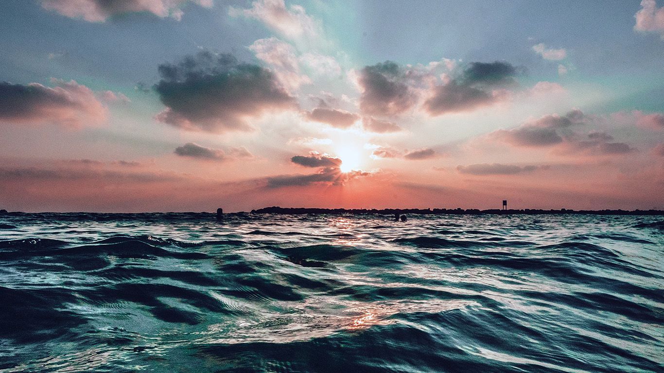 Tramonto sull'oceano, sfondi Belli, 1366x768 HD, PC Desktop