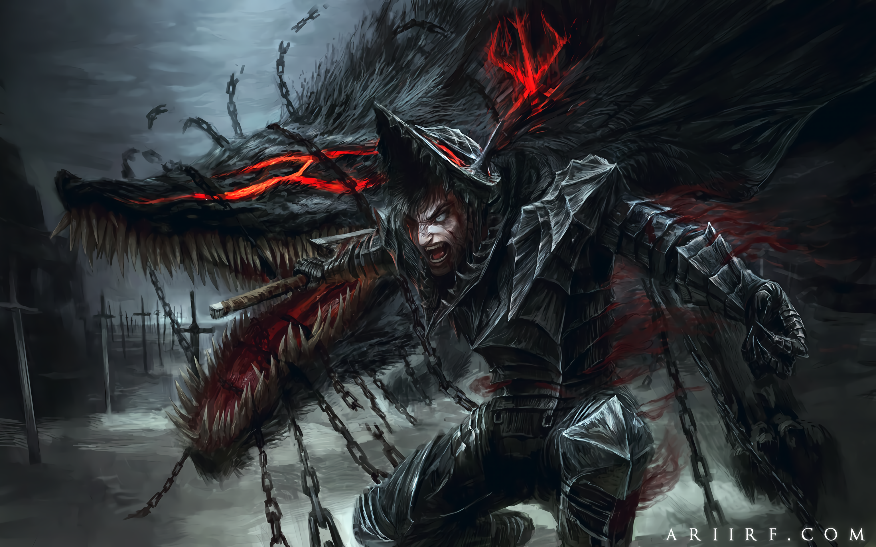 Guerriero armatura Berserk oscura, 3072x1920 WQXGA, Laptop