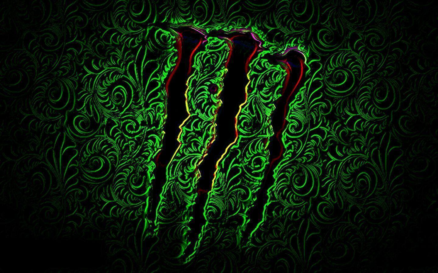 Logo Monster Energy verde, 1440x900 HD, Desktop