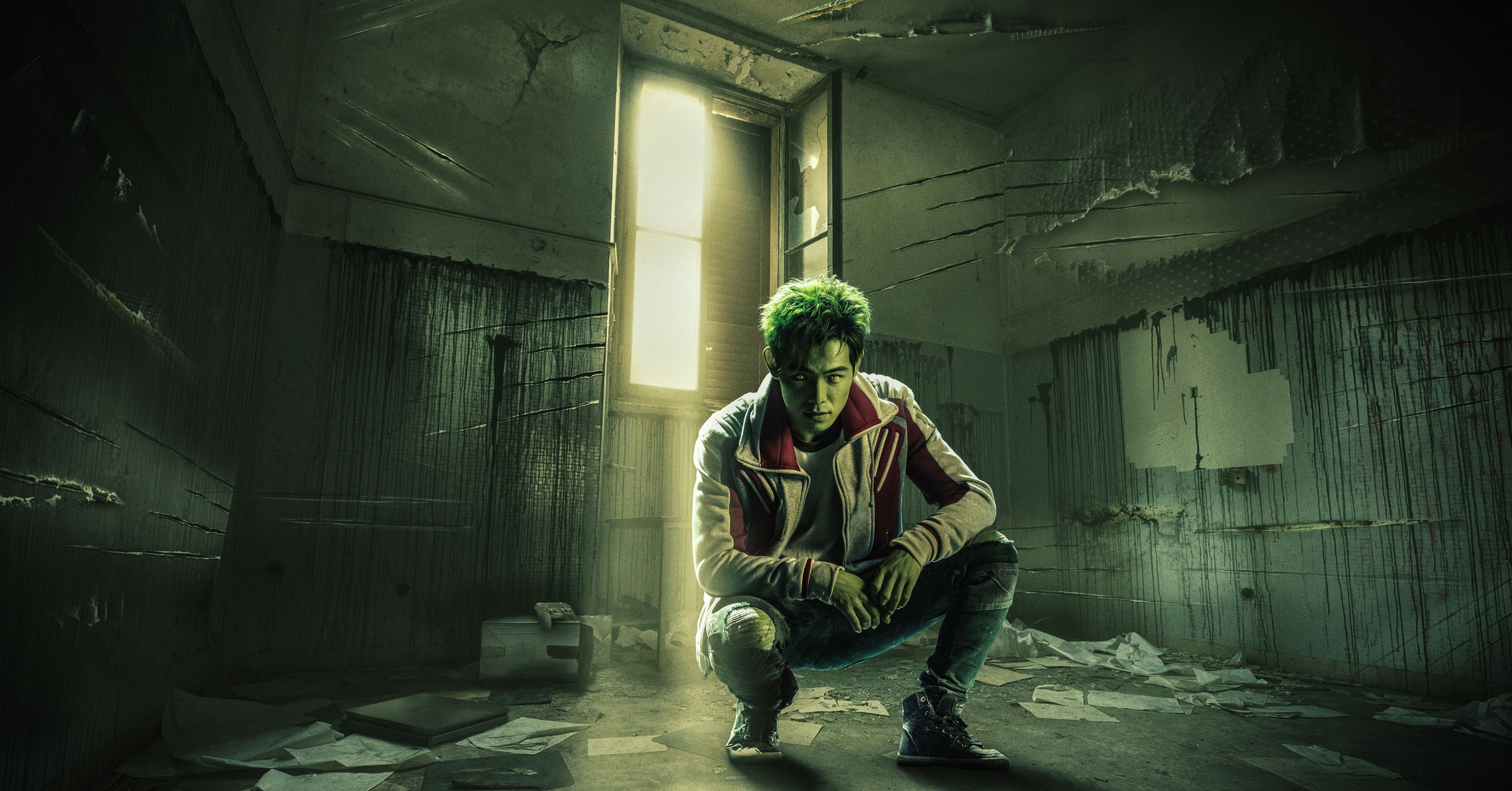 Beast Boy Titans stanza abbandonata, 4000x2093 Ultra HD, 4K TV