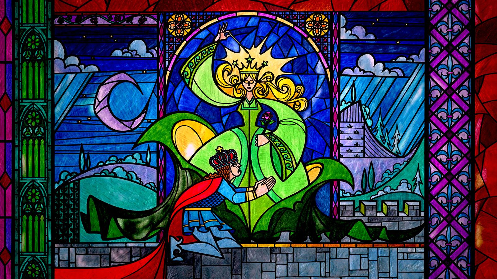 Vetrata Belle e la Bestia, 1600x900 HD, PC