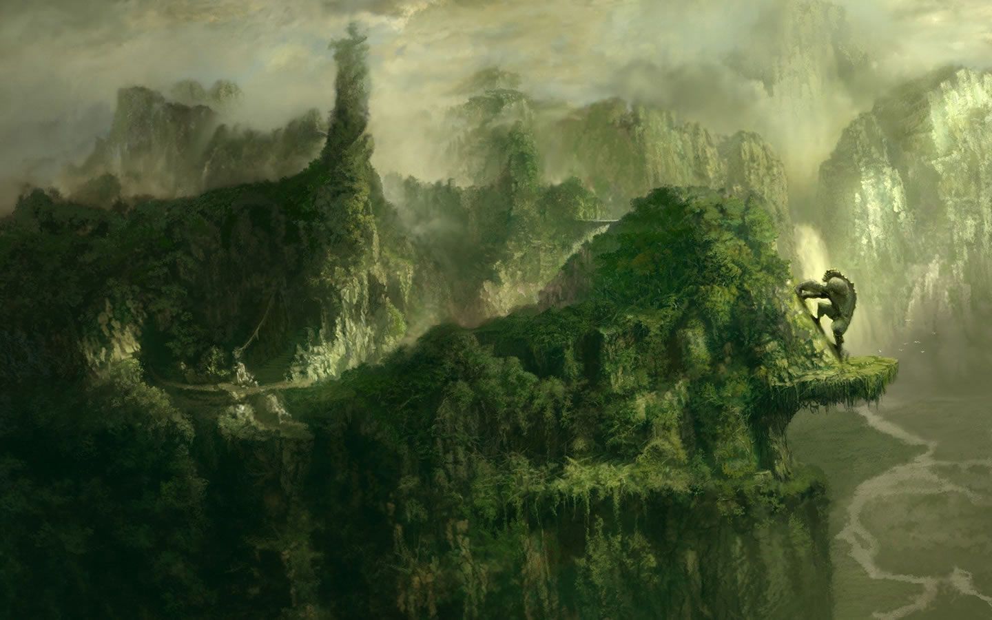 Colosso verde, paesaggio fantasy, 1440x900 HD, MacBook Air
