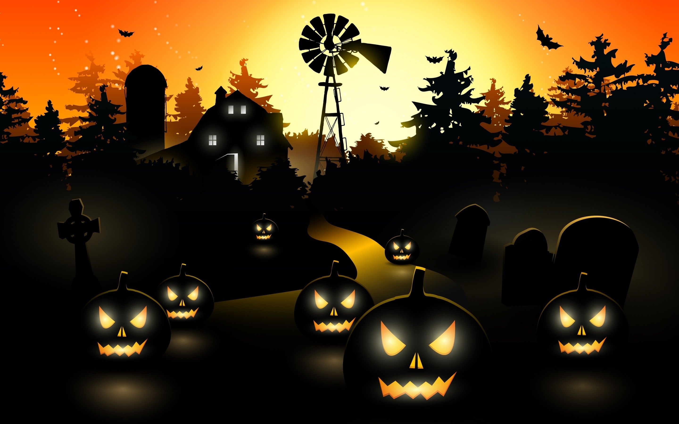 Silhouette casa infestata Halloween, 1600x1200 900p, HP Laptop