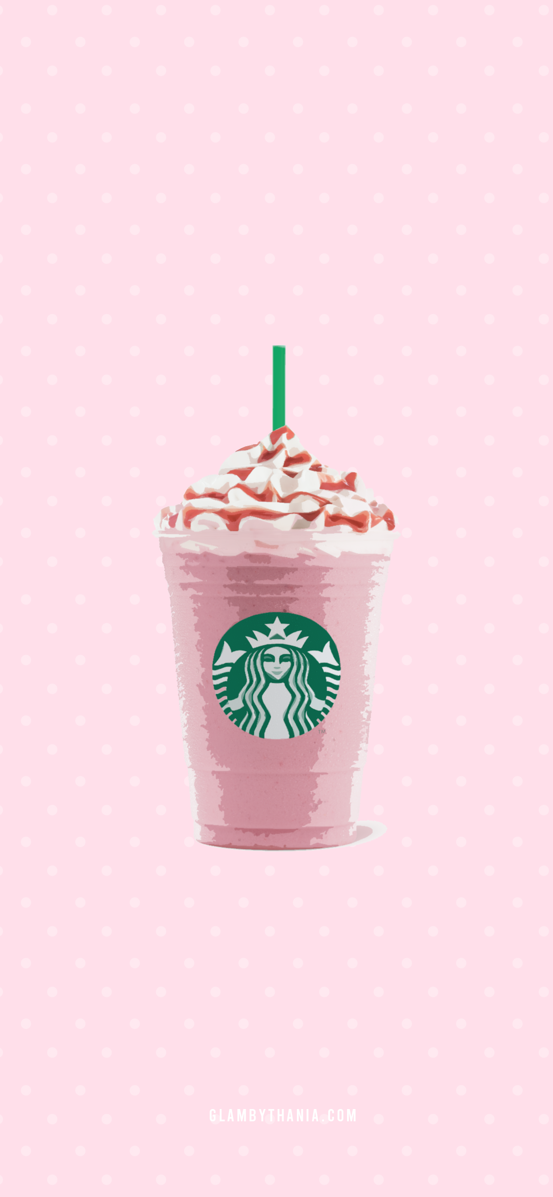 Frappuccino rosa Starbucks, bevanda ghiacciata, 1125x2436 Verticale, Telefono