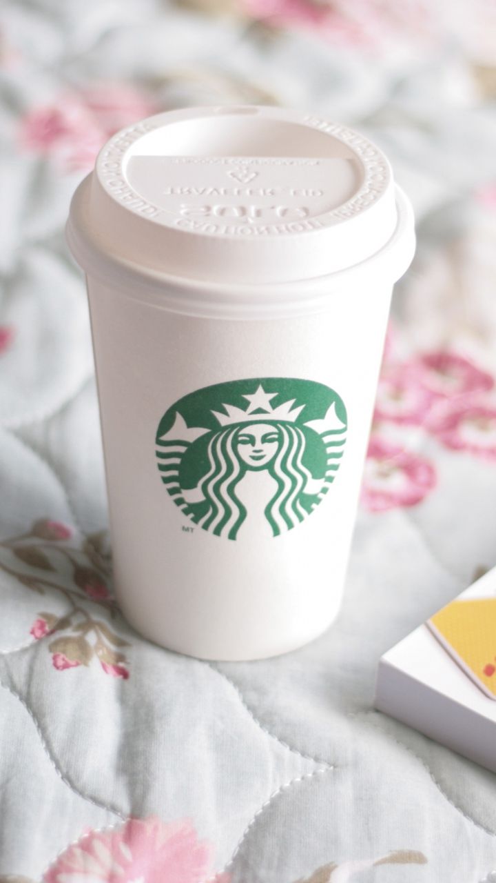 Bicchiere Starbucks bianco floreale, 720x1280 Verticale, Telefono