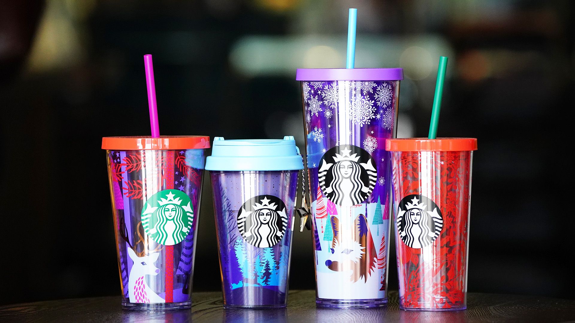 Bicchieri Starbucks colorati natalizi, 1920x1080 Full HD 1080p, PC Desktop