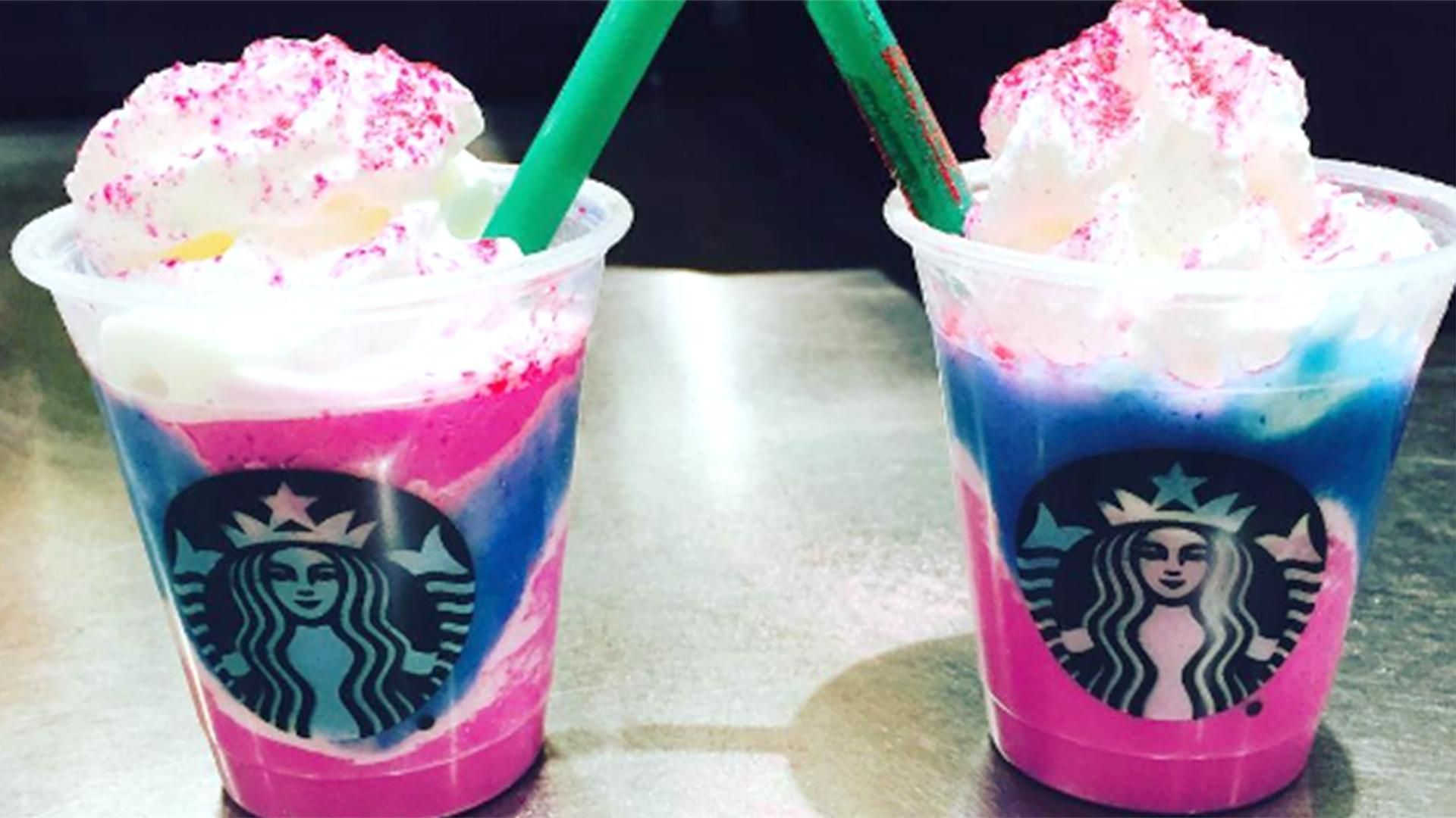 Starbucks Unicorn Frappuccino rosa blu, 1920x1080 Full HD, Desktop