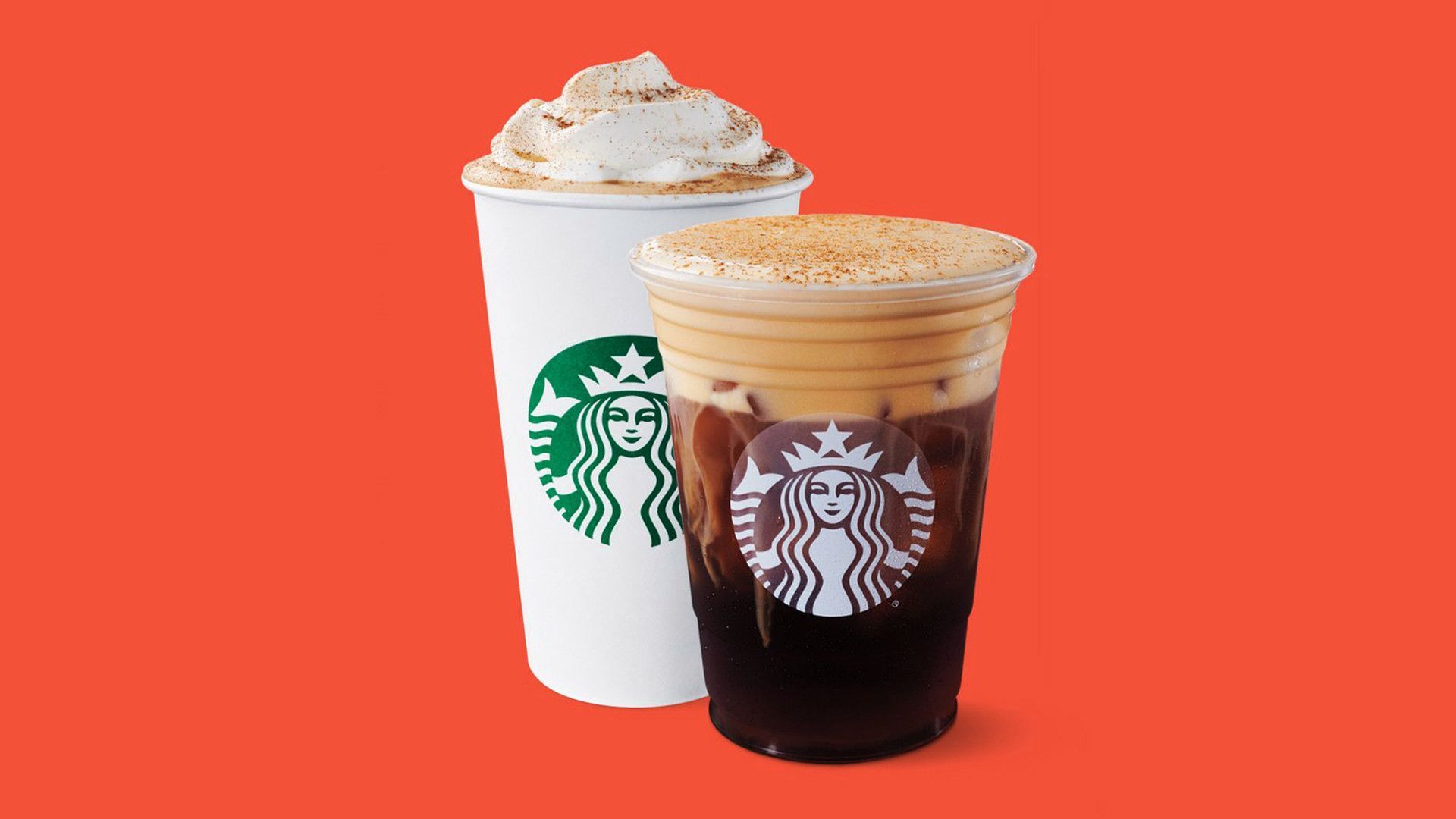 Bicchieri Starbucks bevande arancioni, 1920x1080 Full HD, Desktop