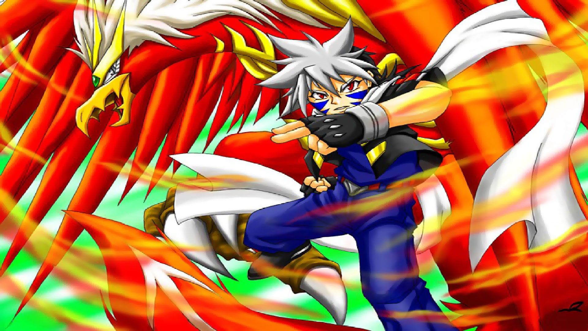 Beyblade Metal Fusion, personaggio con fenice, 1920x1080 Full HD, Desktop