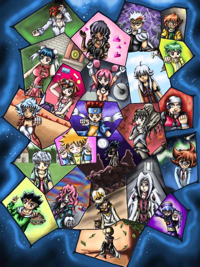 Personaggi Beyblade Metal Fusion collage, 768x1024 Verticale, Mobile