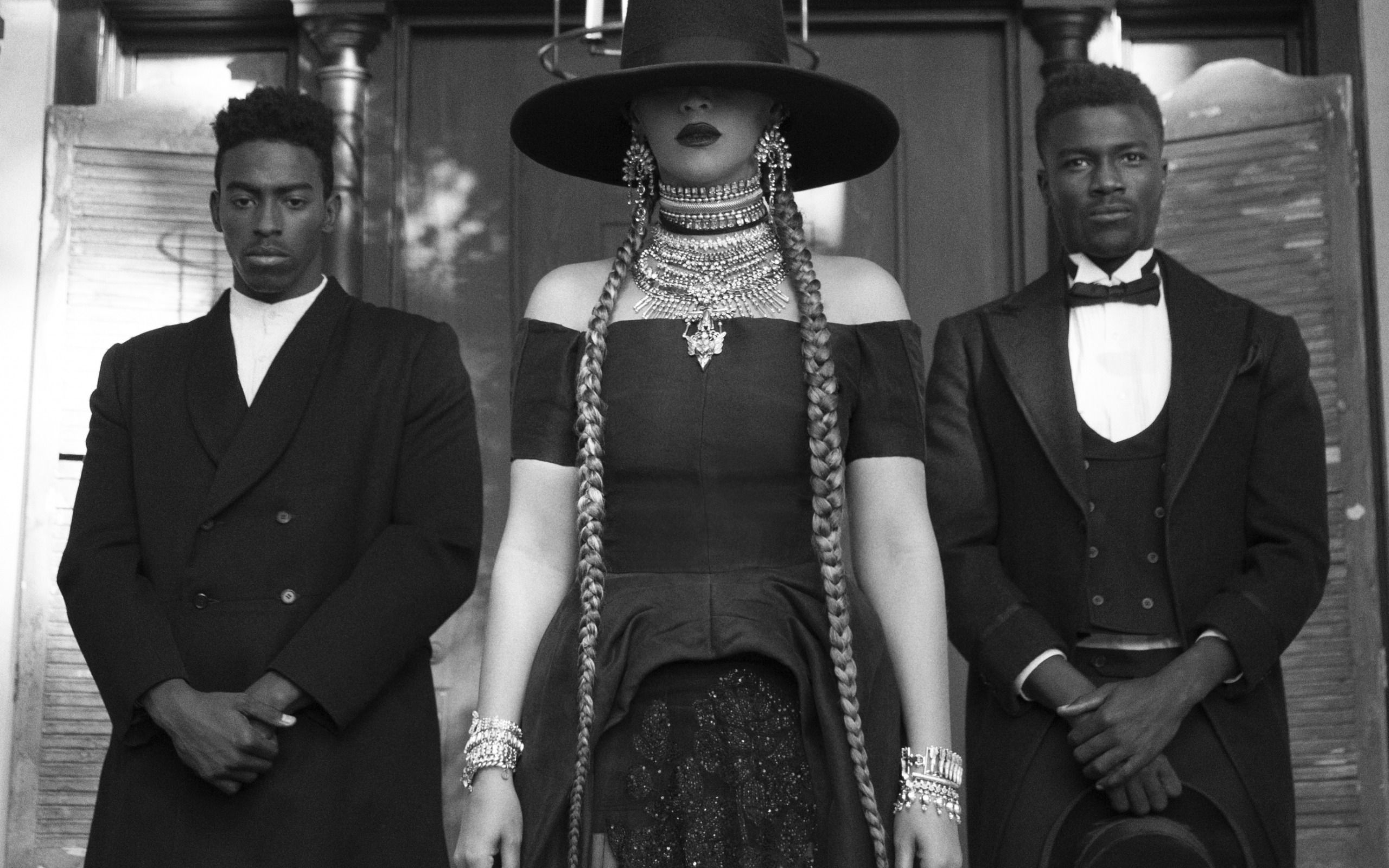 Beyoncé bianco e nero abito nero, 2560x1600 2K, Desktop