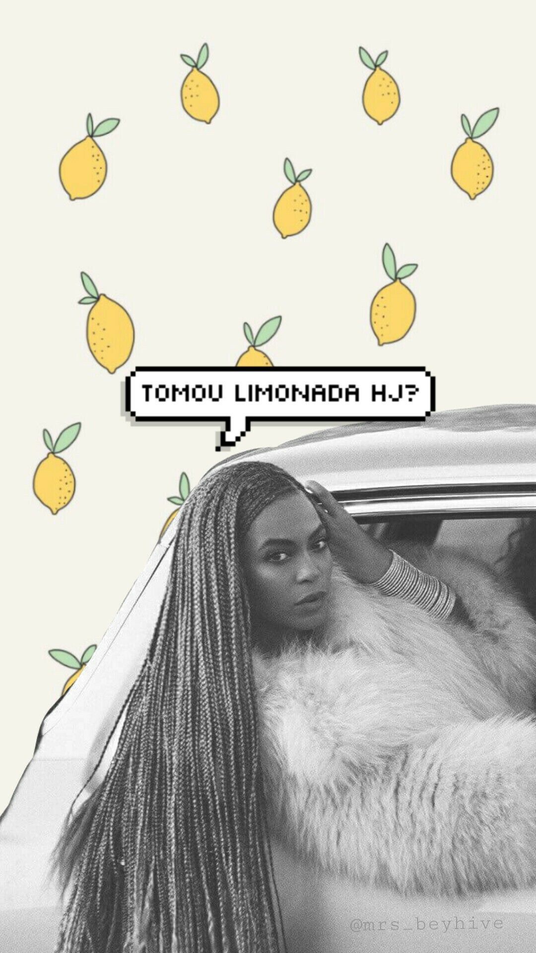 Beyoncé con limoni illustrati, 1080x1920 Full HD Verticale, Smartphone