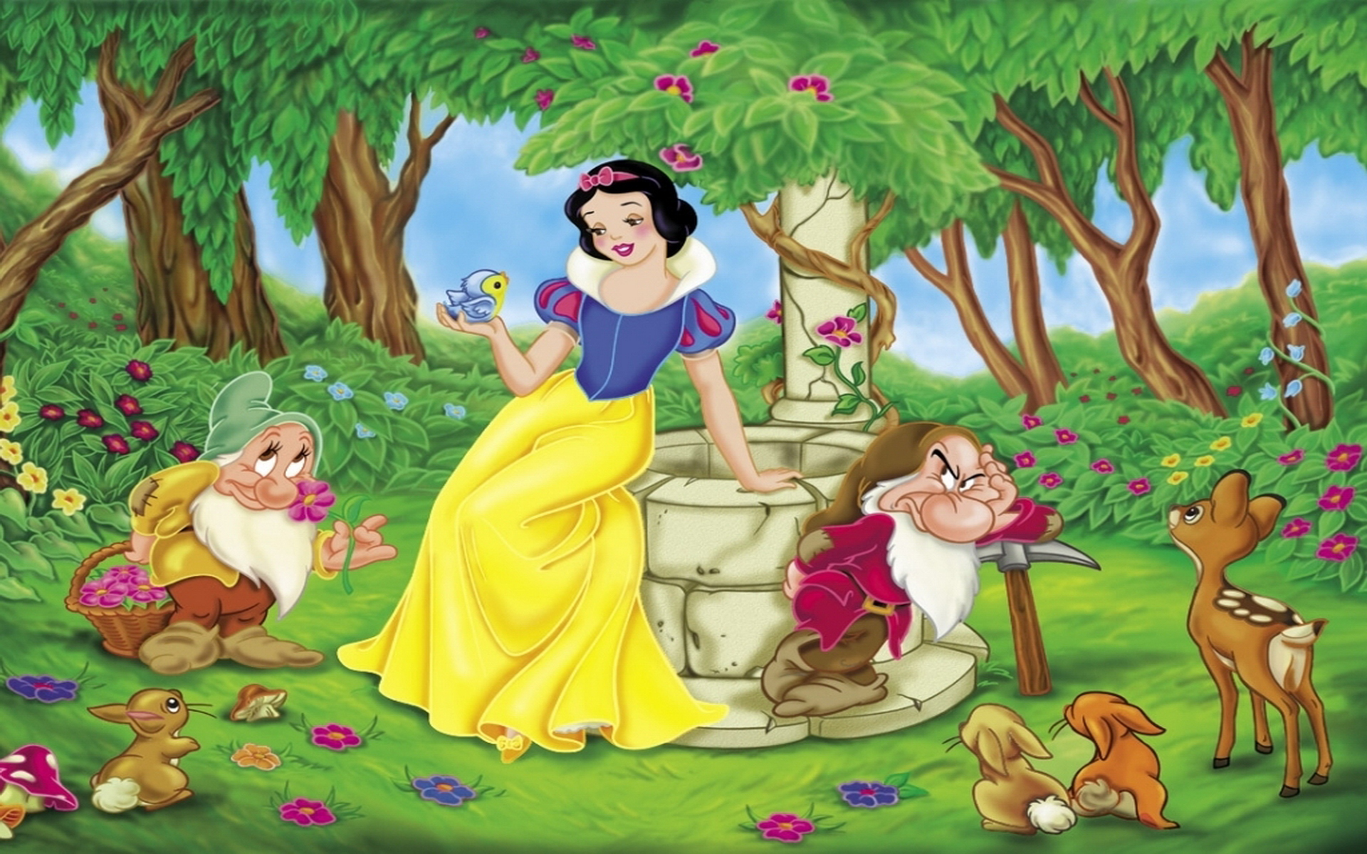 Biancaneve con nani nel bosco, 1920x1200 Full HD+, PC