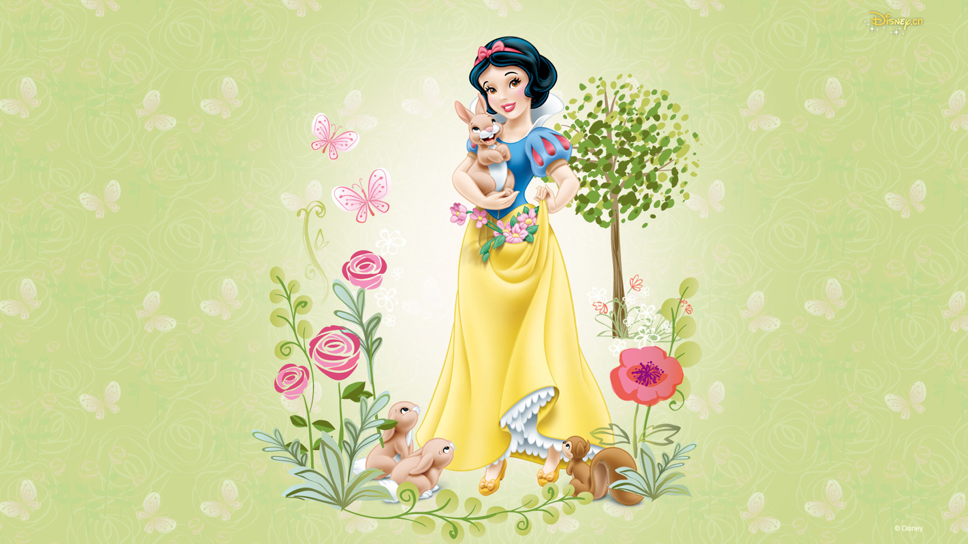 Biancaneve Disney con animaletti, 1920x1080 1080p, PC