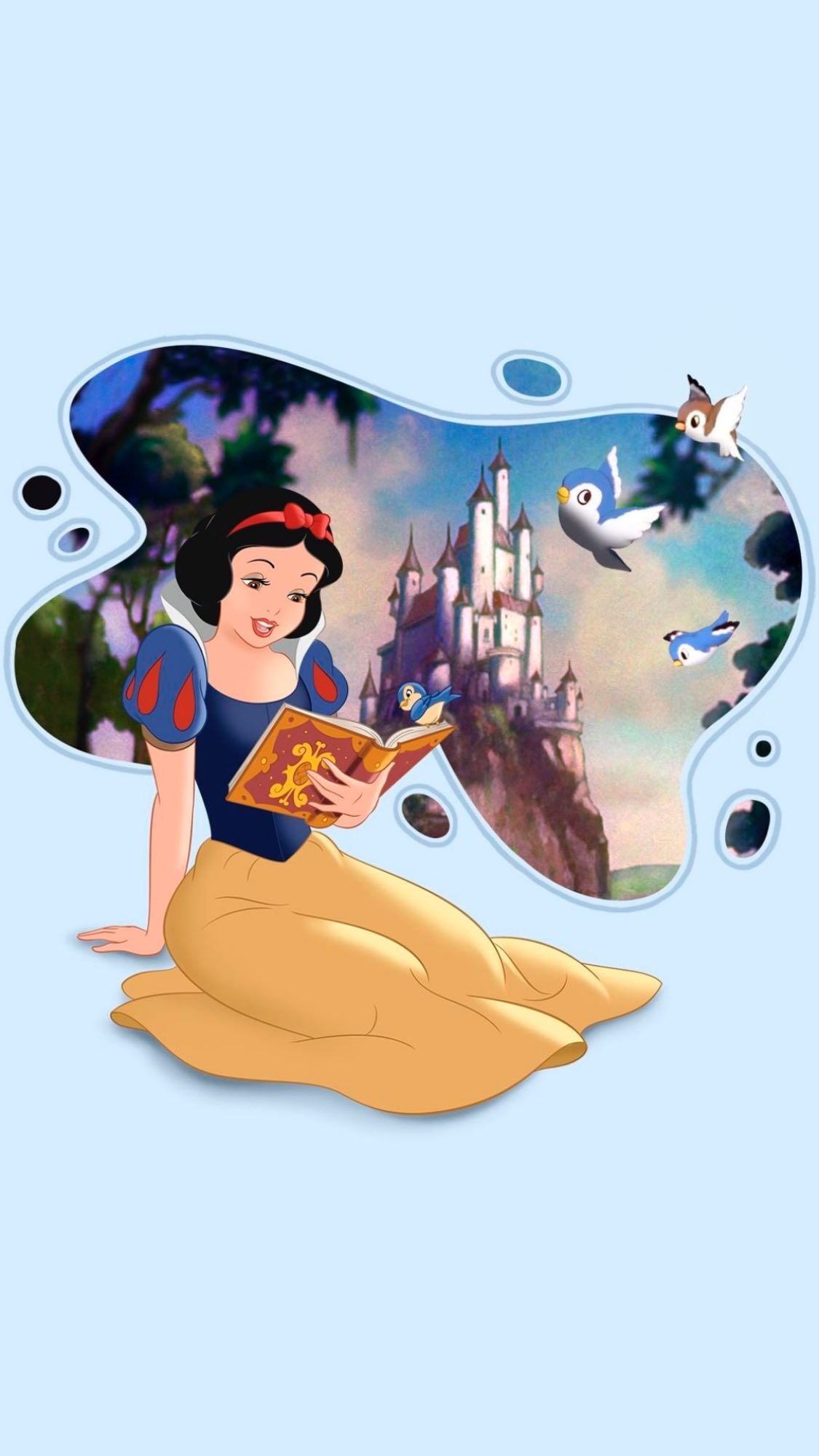 Biancaneve con libro e castello, 1125x2000 Verticale, Mobile