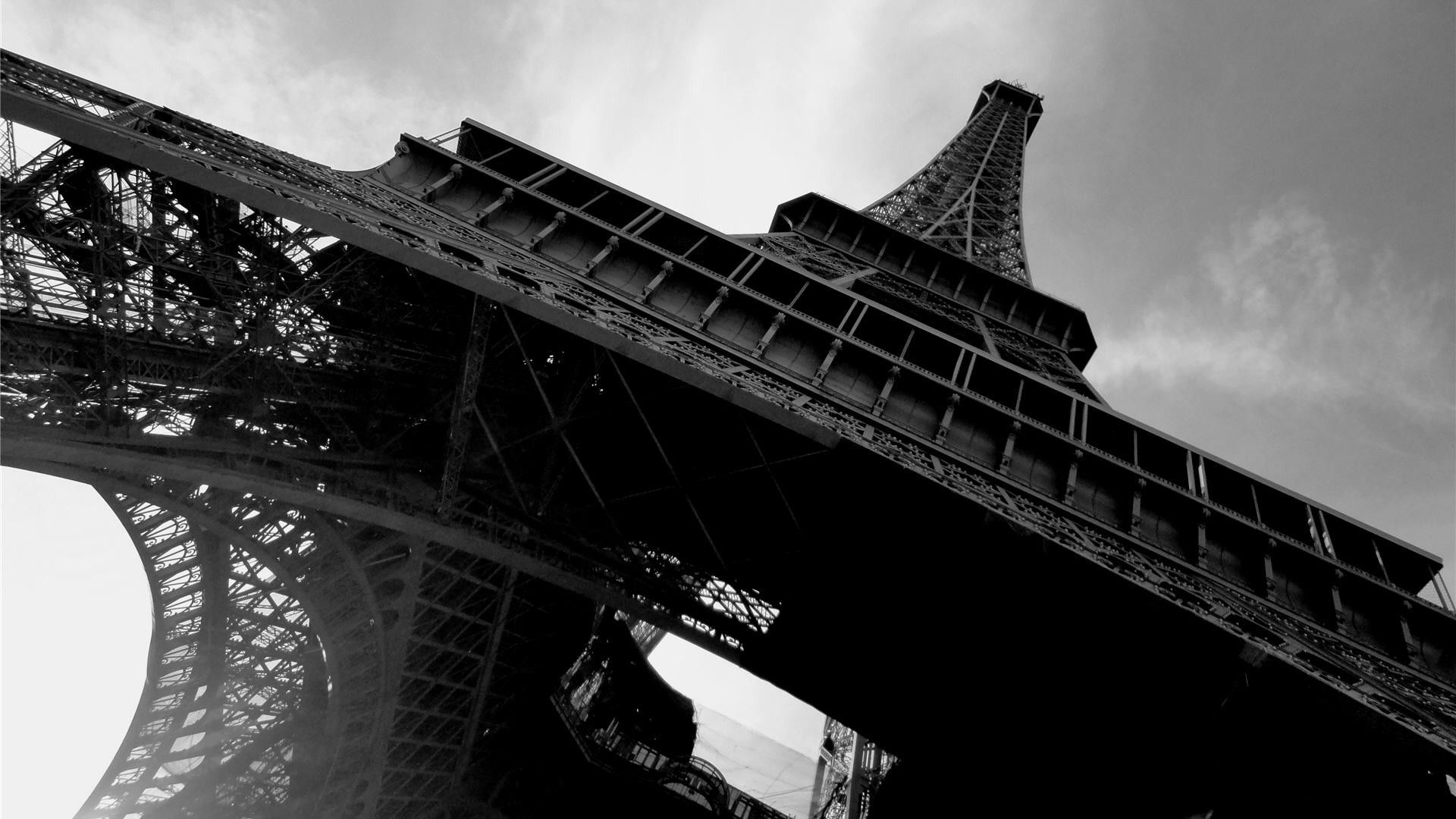 Torre Eiffel bianco e nero, monumento, 1920x1080 Full HD, Dell XPS