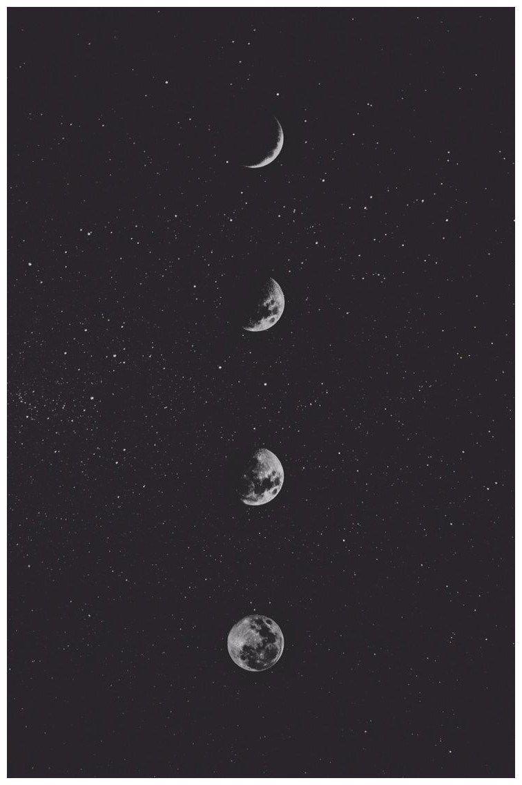 Fasi lunari cielo notturno, 756x1136 Verticale, POCO