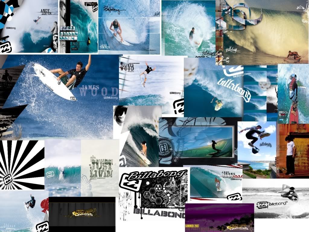 Collage surf Billabong onde, 1024x768 HD, Desktop